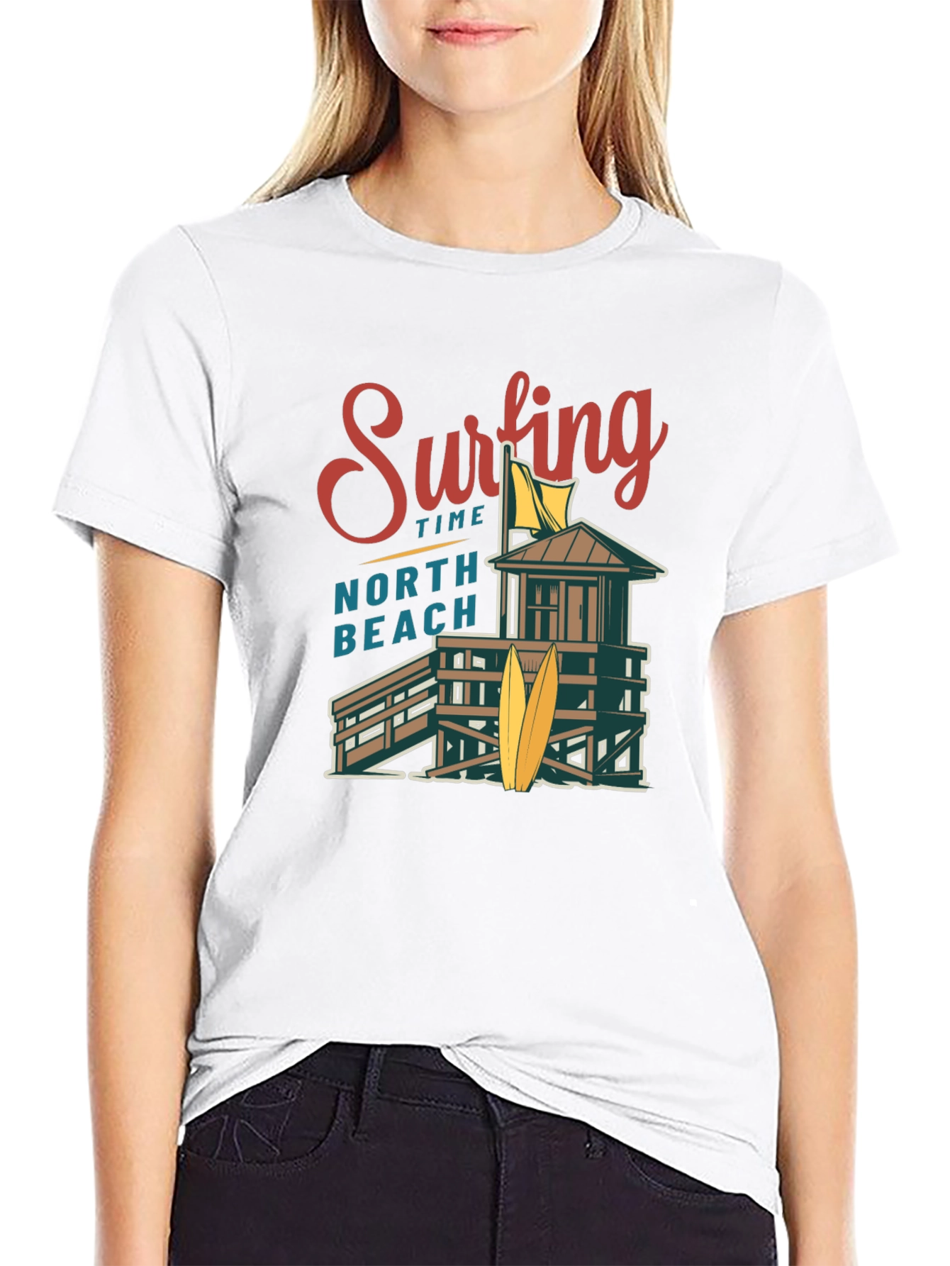 Surfing Time North Beach Graphic T-Shirt