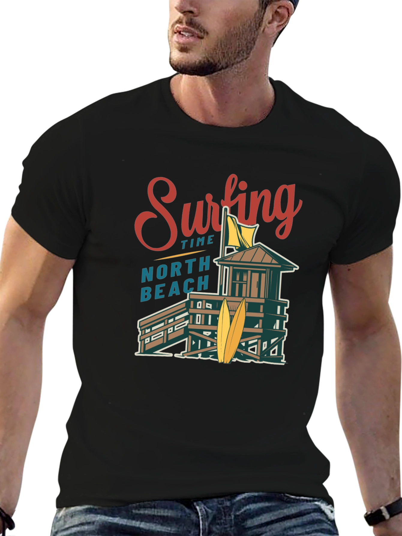 Surfing Time North Beach Graphic T-Shirt