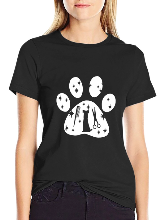 Pet Groomer T-Shirt - Paw Print Design
