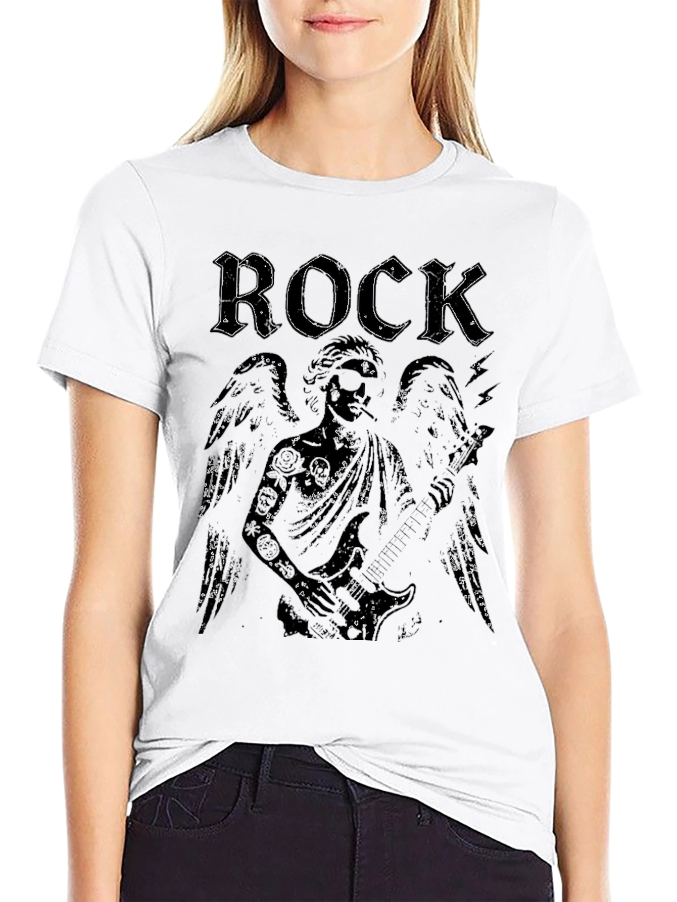 Rock Angel Graphic Print T-Shirt