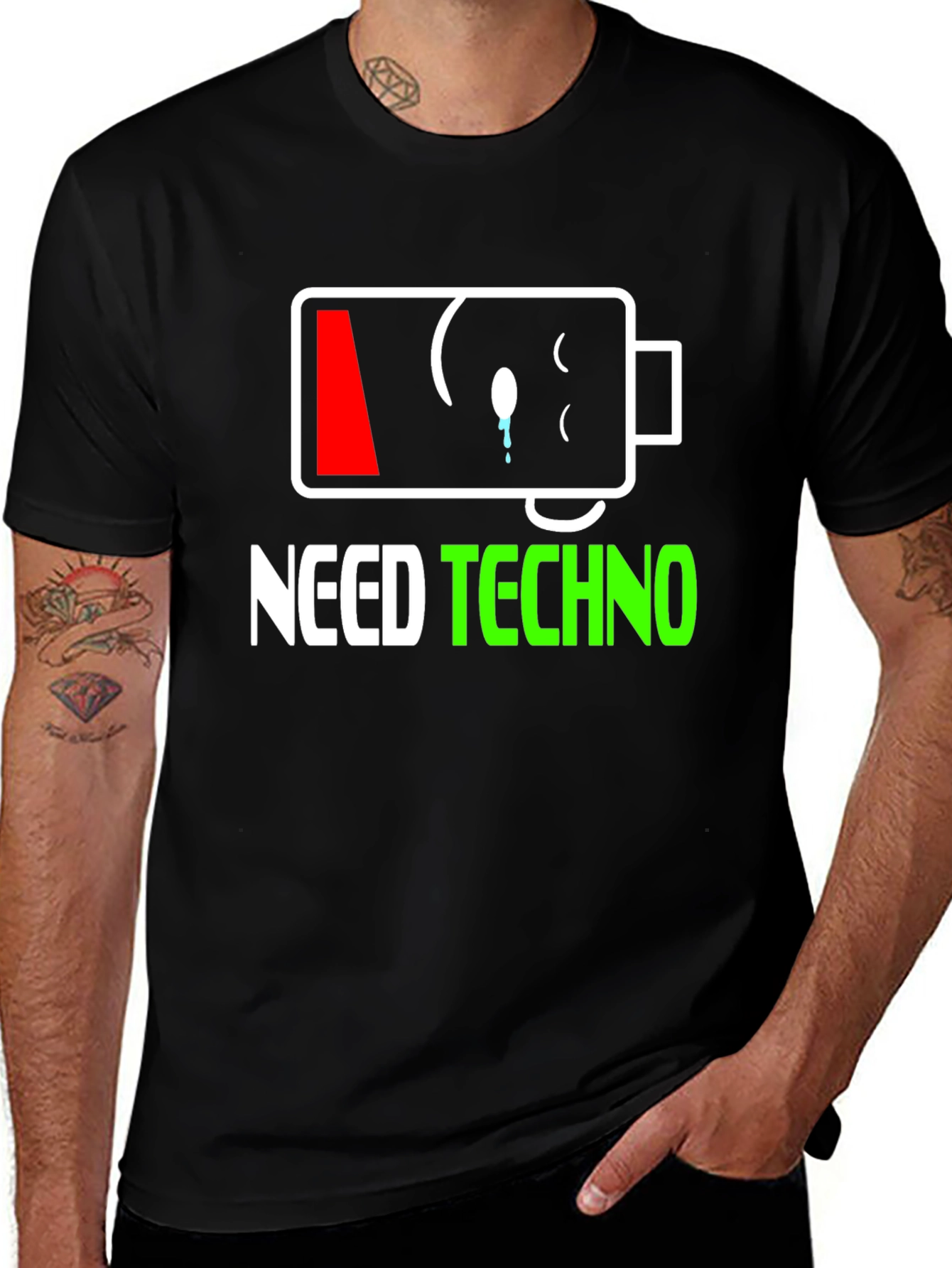 Need Techno T-Shirt - Low Battery Graphic Tee