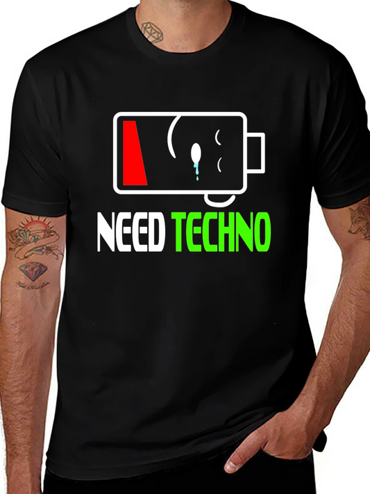 Need Techno T-Shirt - Low Battery Graphic Tee