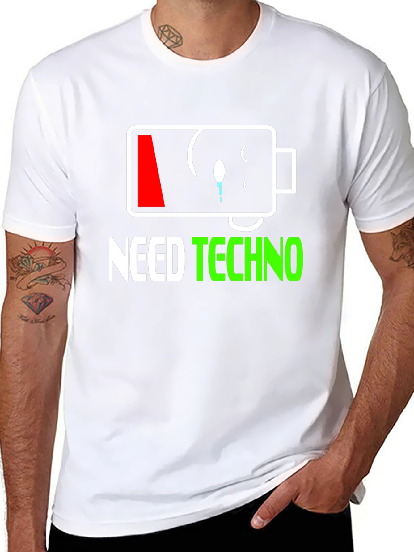 Need Techno T-Shirt - Low Battery Graphic Tee