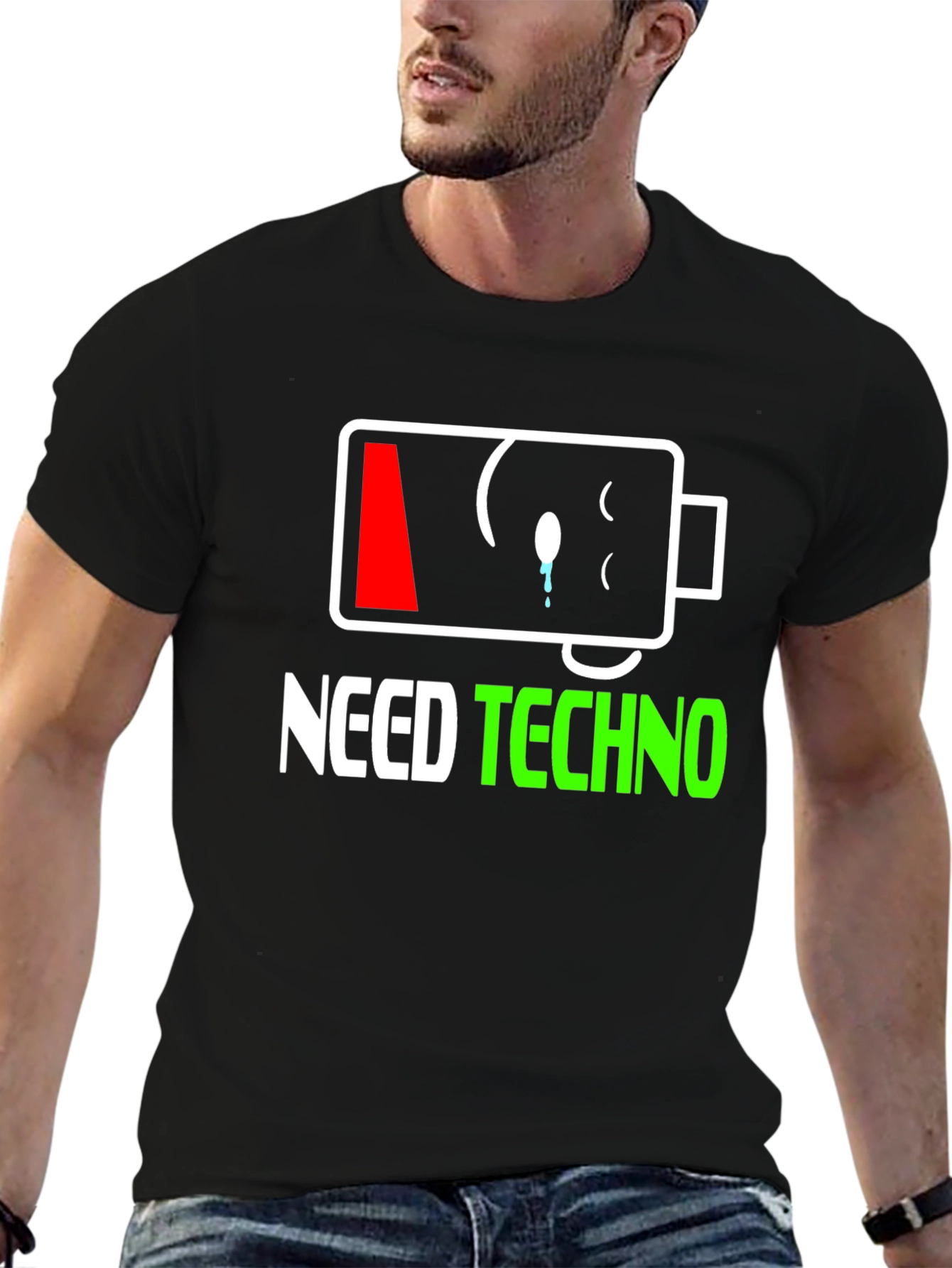 Need Techno T-Shirt - Low Battery Graphic Tee
