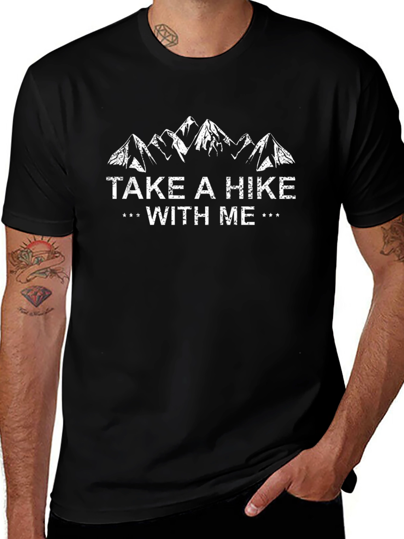 Take A Hike With Me Black Graphic Tee