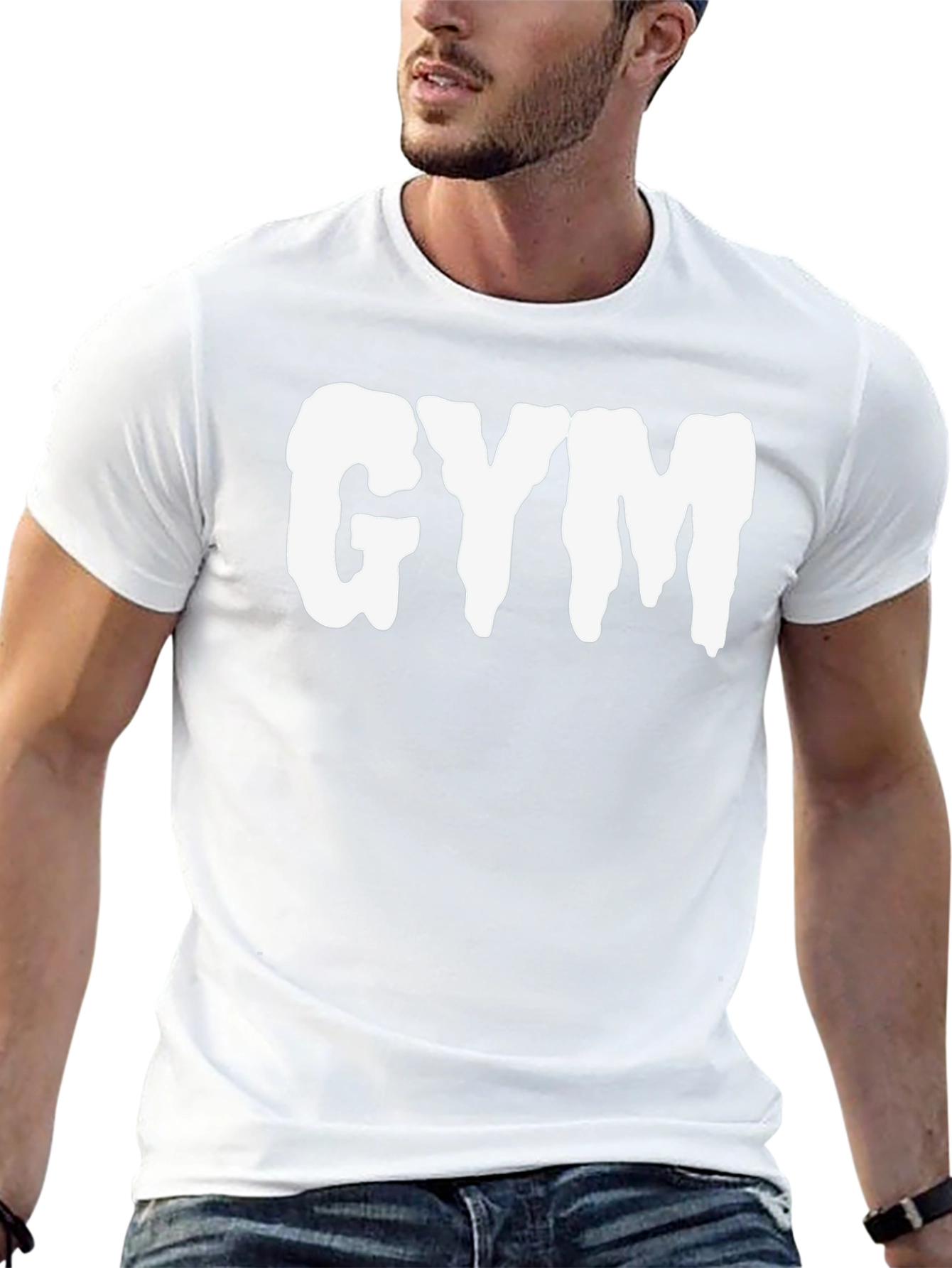 GYM Graphic Tee - Black Cotton Blend Training Shirt