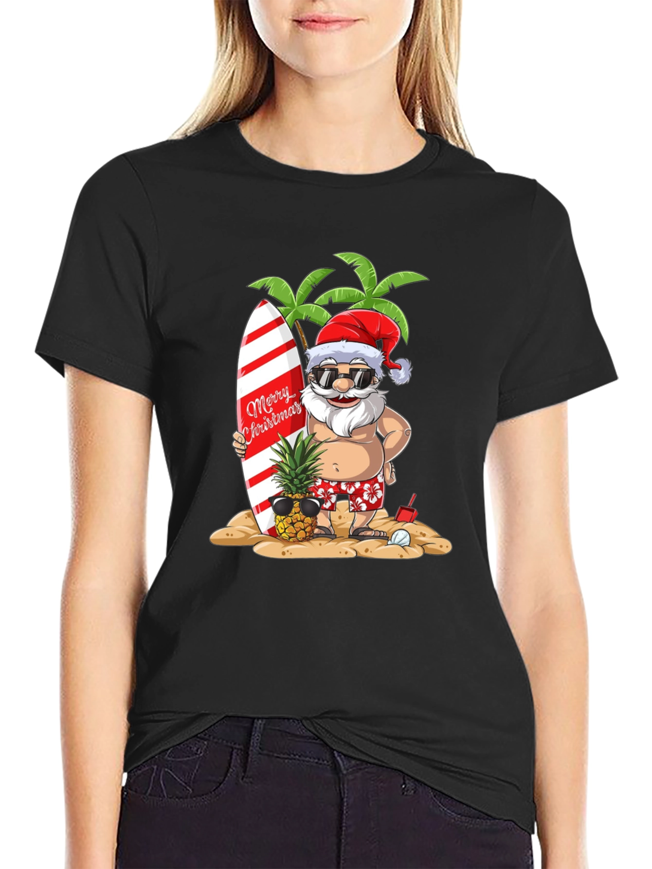 Tropical Santa Christmas T-Shirt