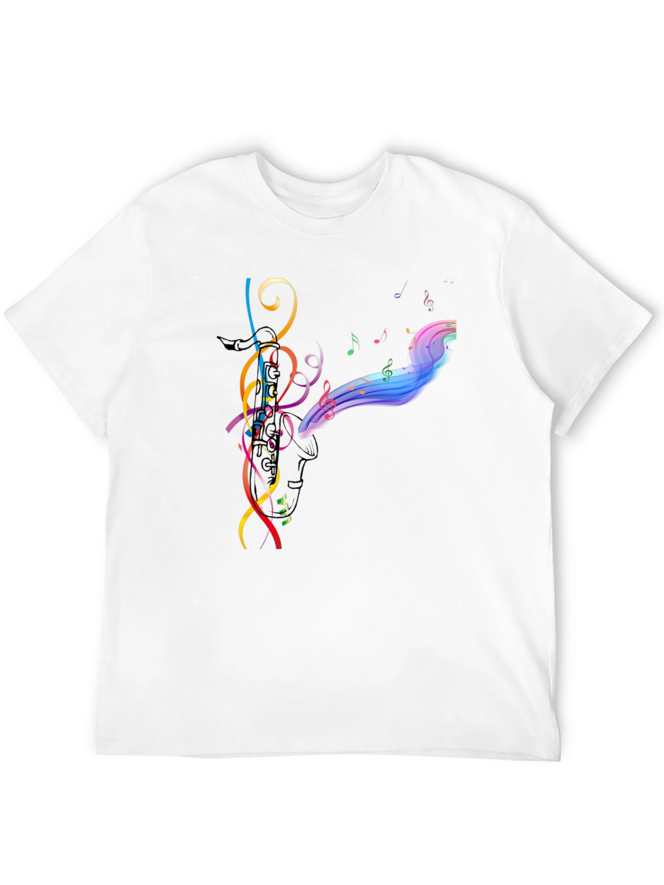 Musical Notes Graphic Black T-Shirt