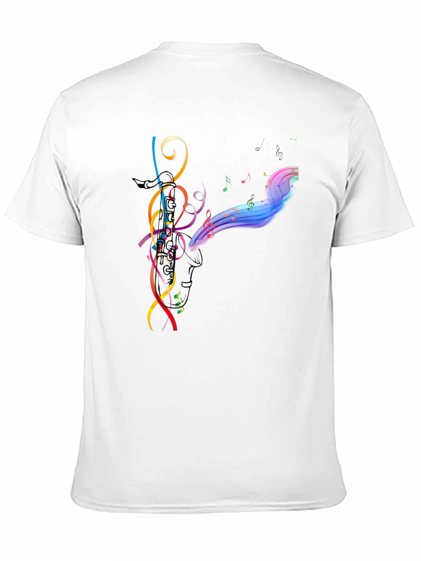 Musical Notes Graphic Black T-Shirt