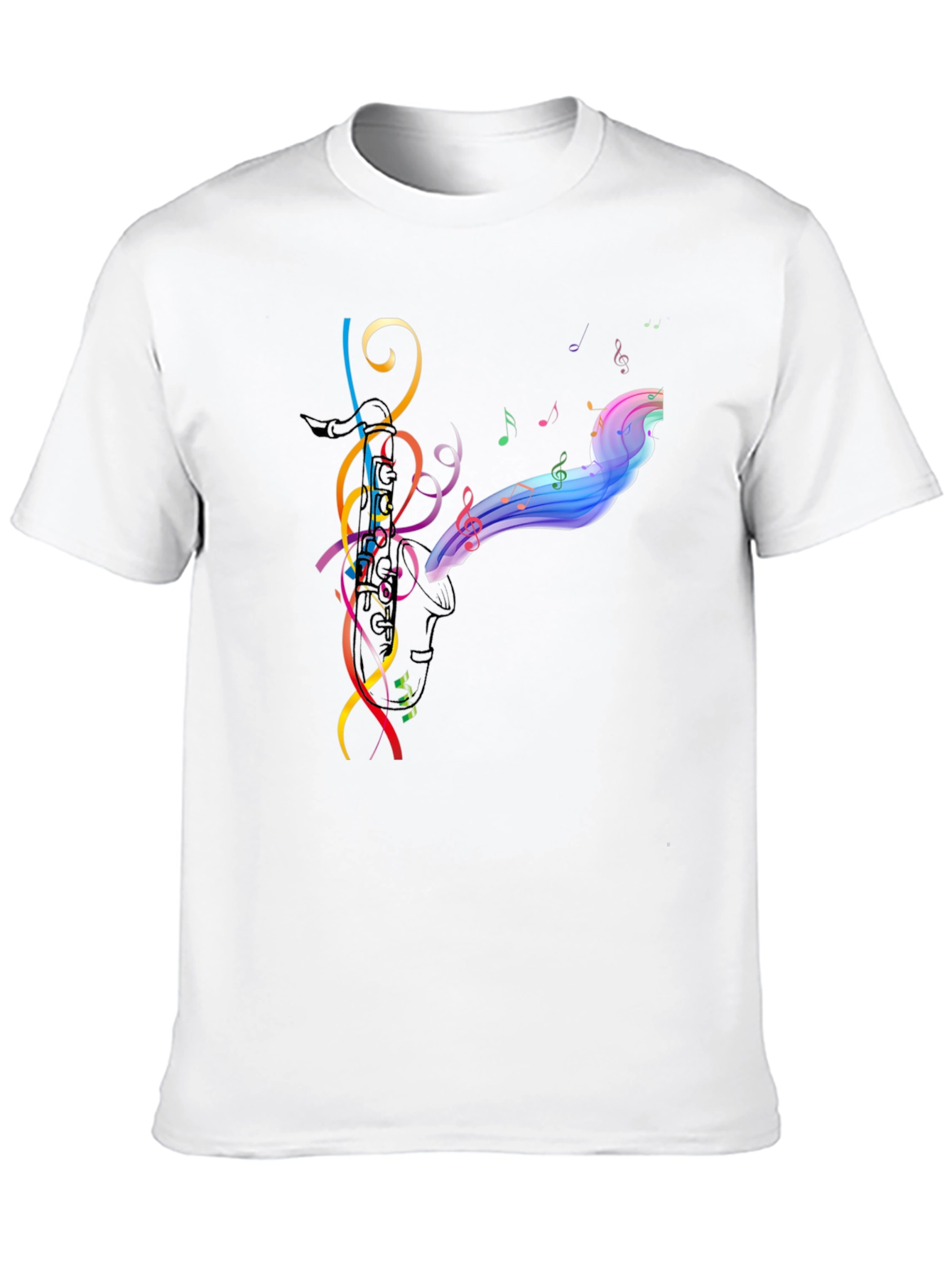 Musical Notes Graphic Black T-Shirt