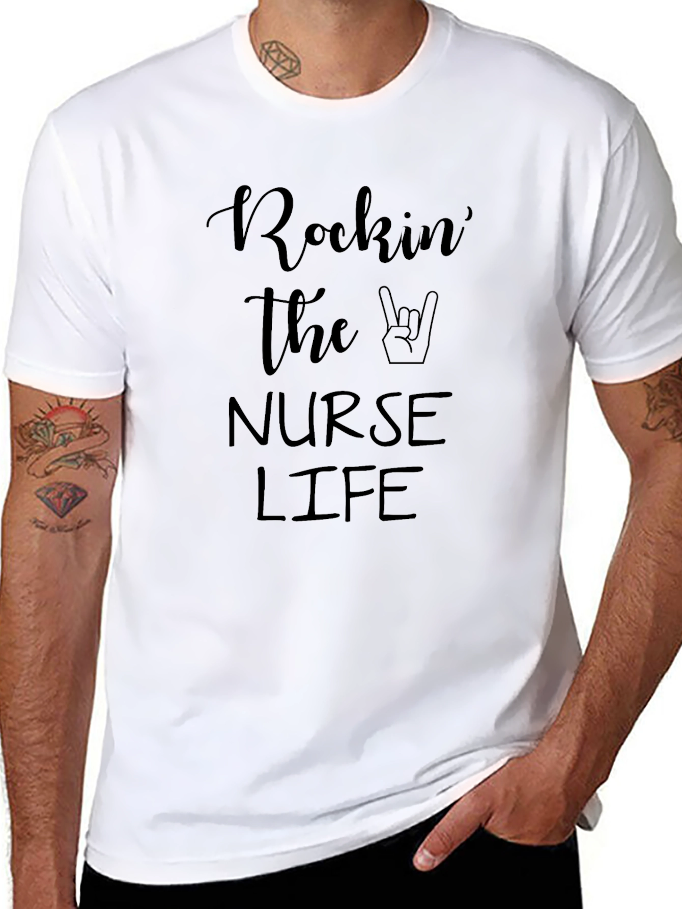 Rockin Nurse Life Graphic T-Shirt