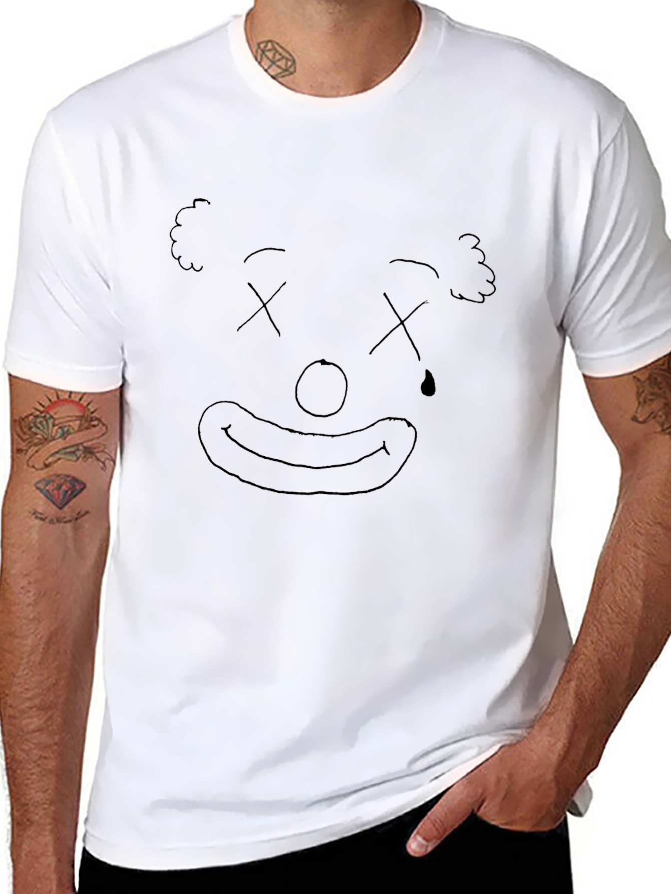 Clown Face Graphic Black T-Shirt