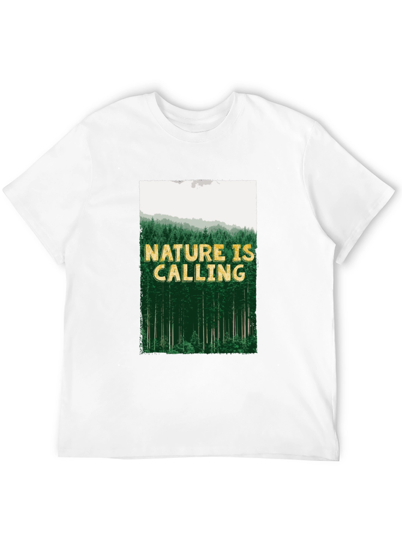 Nature is Calling Mens Black Graphic Tee