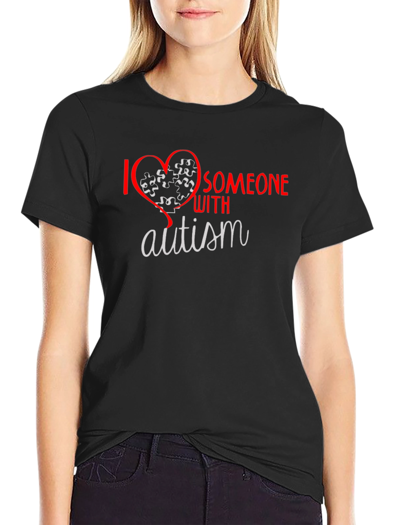 I Love Someone With Autism T-Shirt Awareness Tee