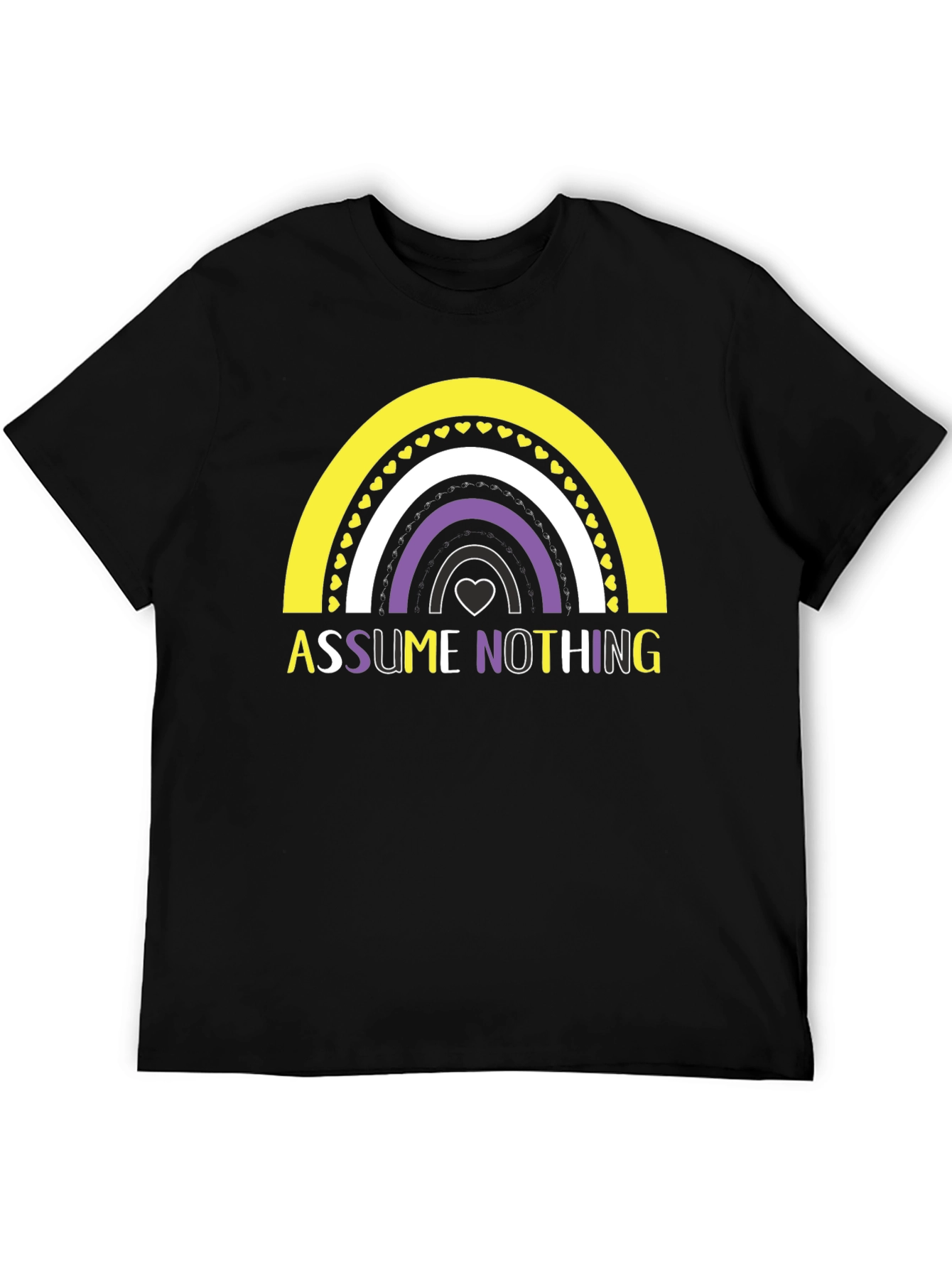 Assume Nothing Nonbinary Pride Rainbow T-Shirt