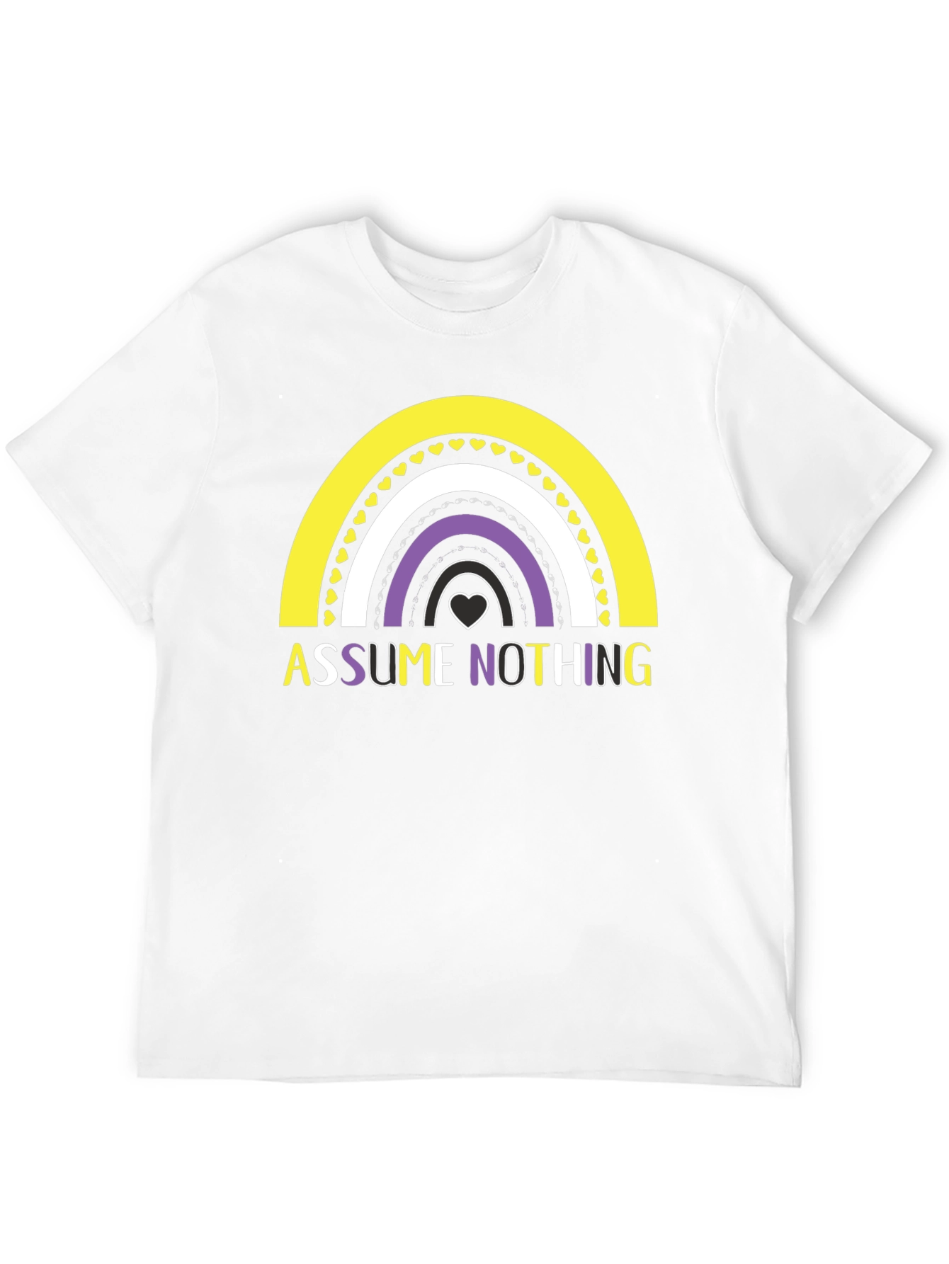 Assume Nothing Nonbinary Pride Rainbow T-Shirt