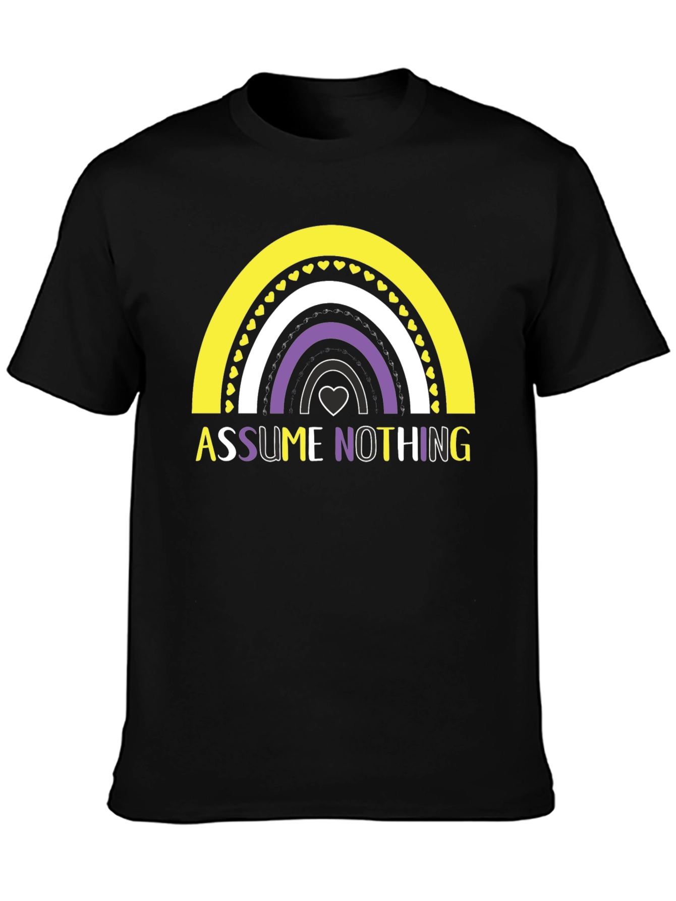 Assume Nothing Nonbinary Pride Rainbow T-Shirt