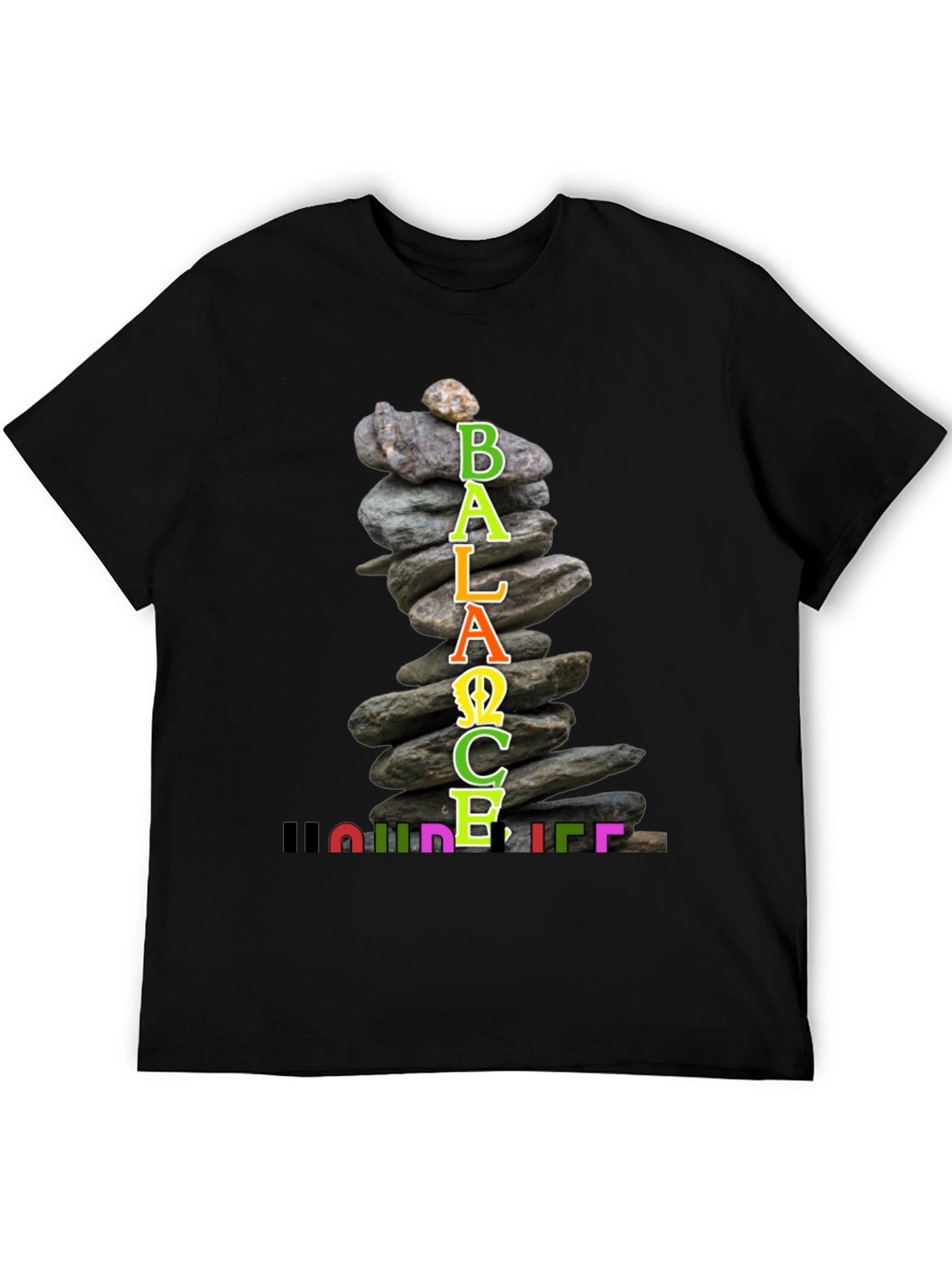 Balance Your Life T-Shirt Zen Stacked Stone Design