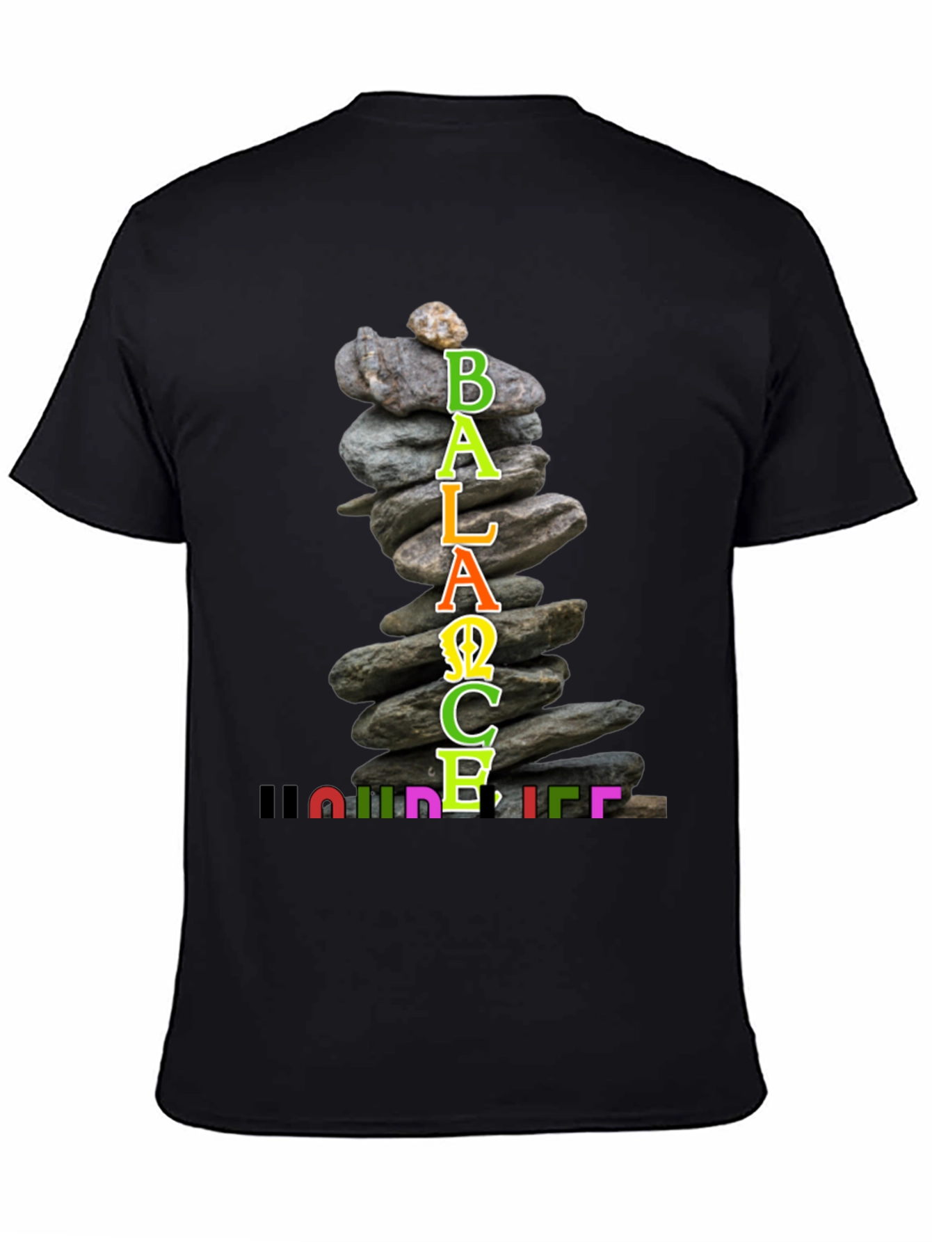 Balance Your Life T-Shirt Zen Stacked Stone Design