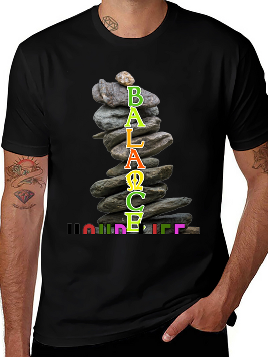 Balance Your Life T-Shirt Zen Stacked Stone Design