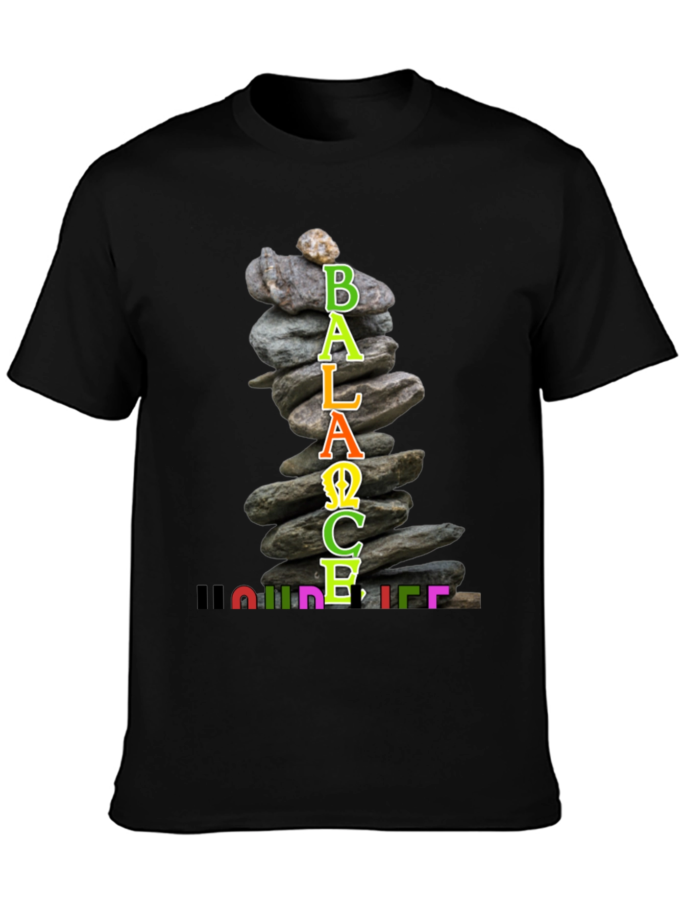 Balance Your Life T-Shirt Zen Stacked Stone Design