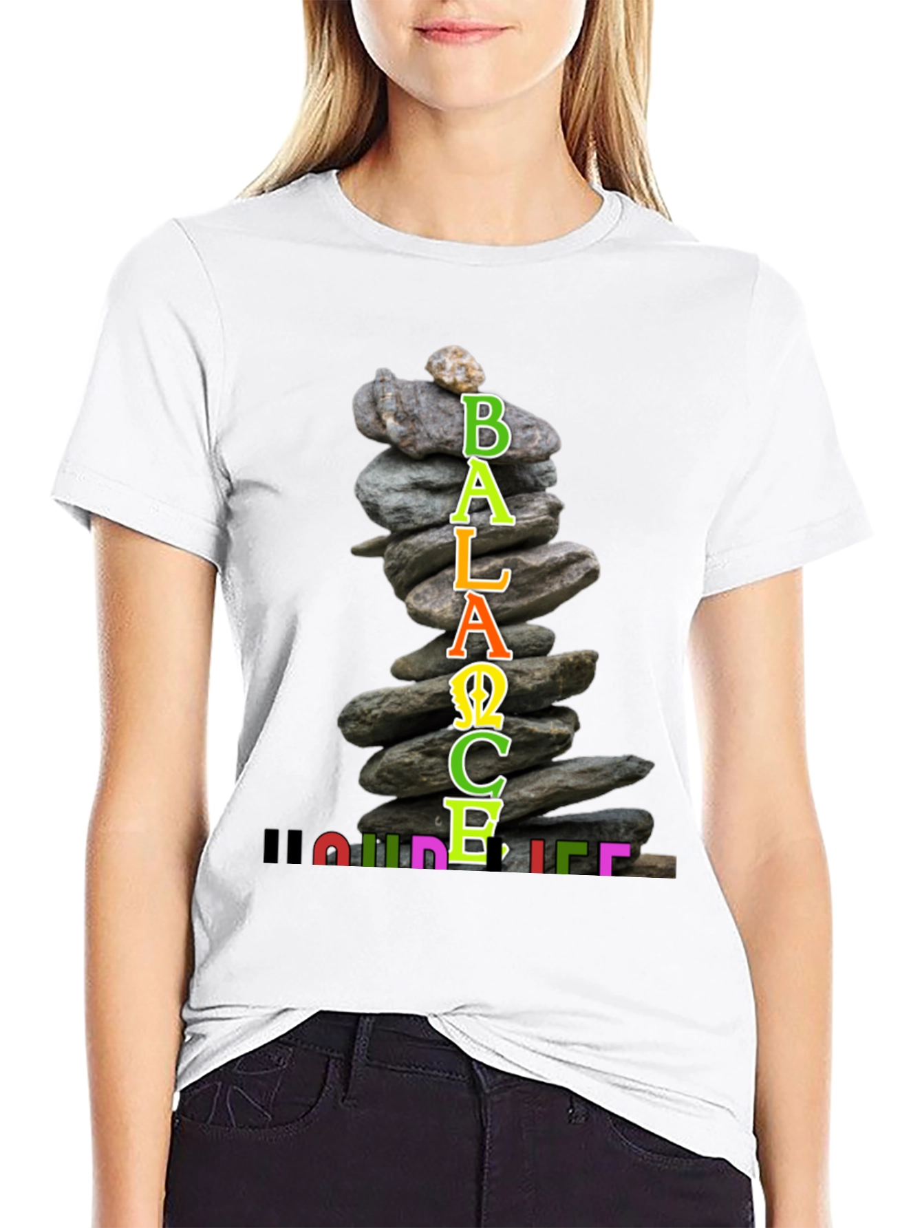 Balance Your Life T-Shirt Zen Stacked Stone Design