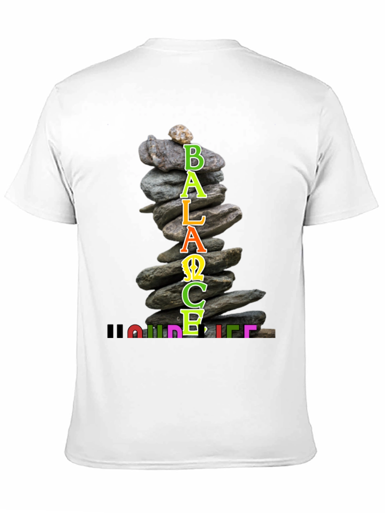 Balance Your Life T-Shirt Zen Stacked Stone Design