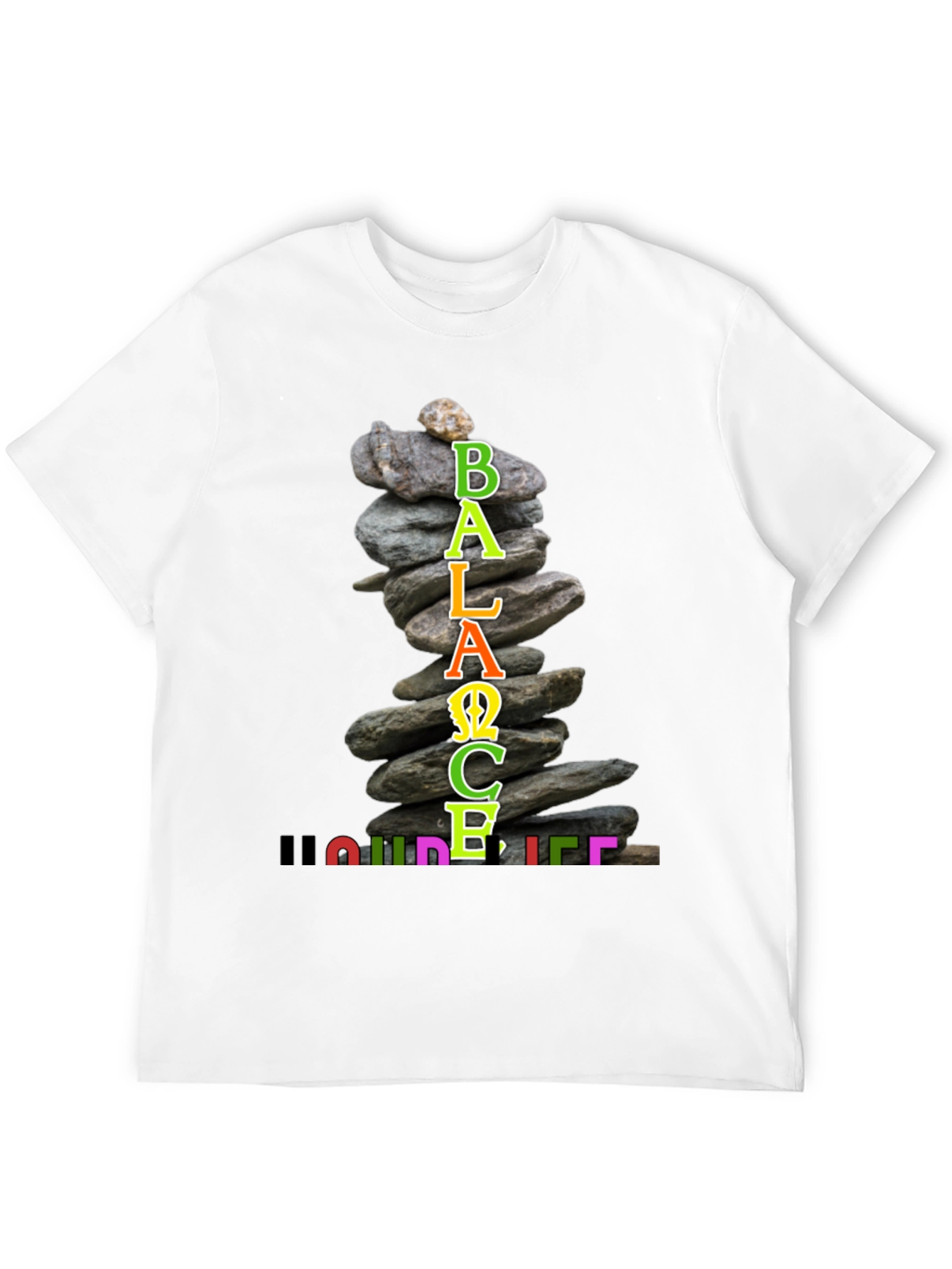 Balance Your Life T-Shirt Zen Stacked Stone Design