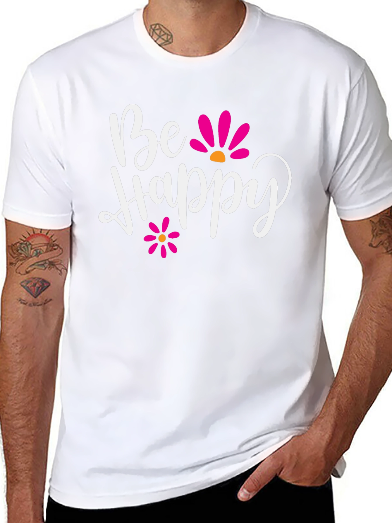 Be Happy Graphic Tee - Positive Vibes