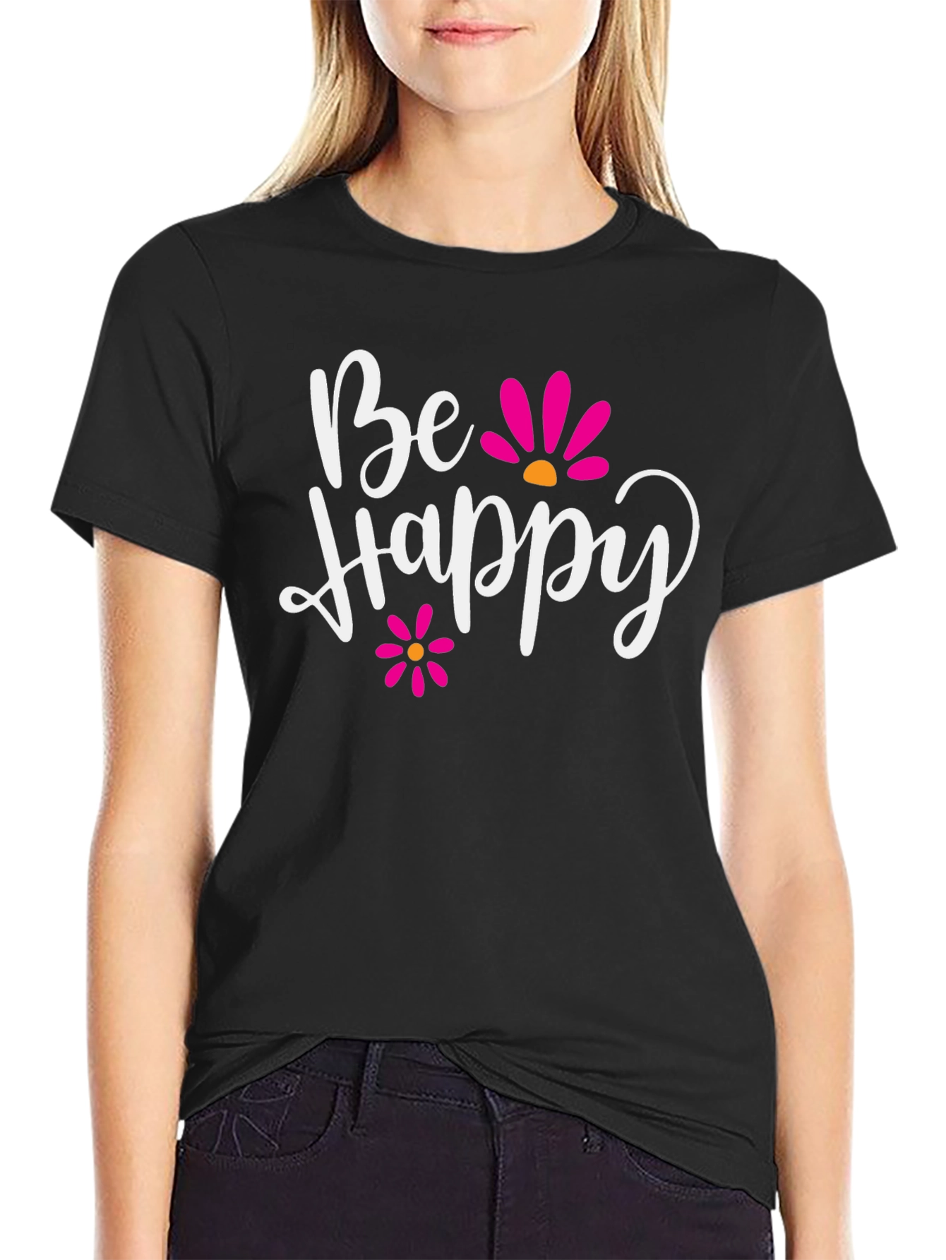 Be Happy Graphic Tee - Positive Vibes