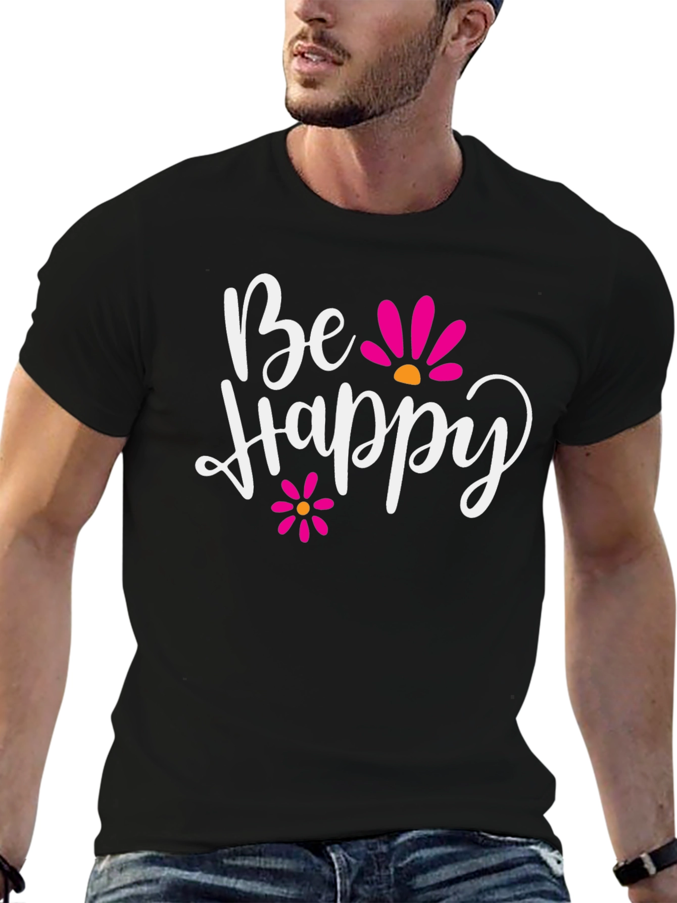 Be Happy Graphic Tee - Positive Vibes