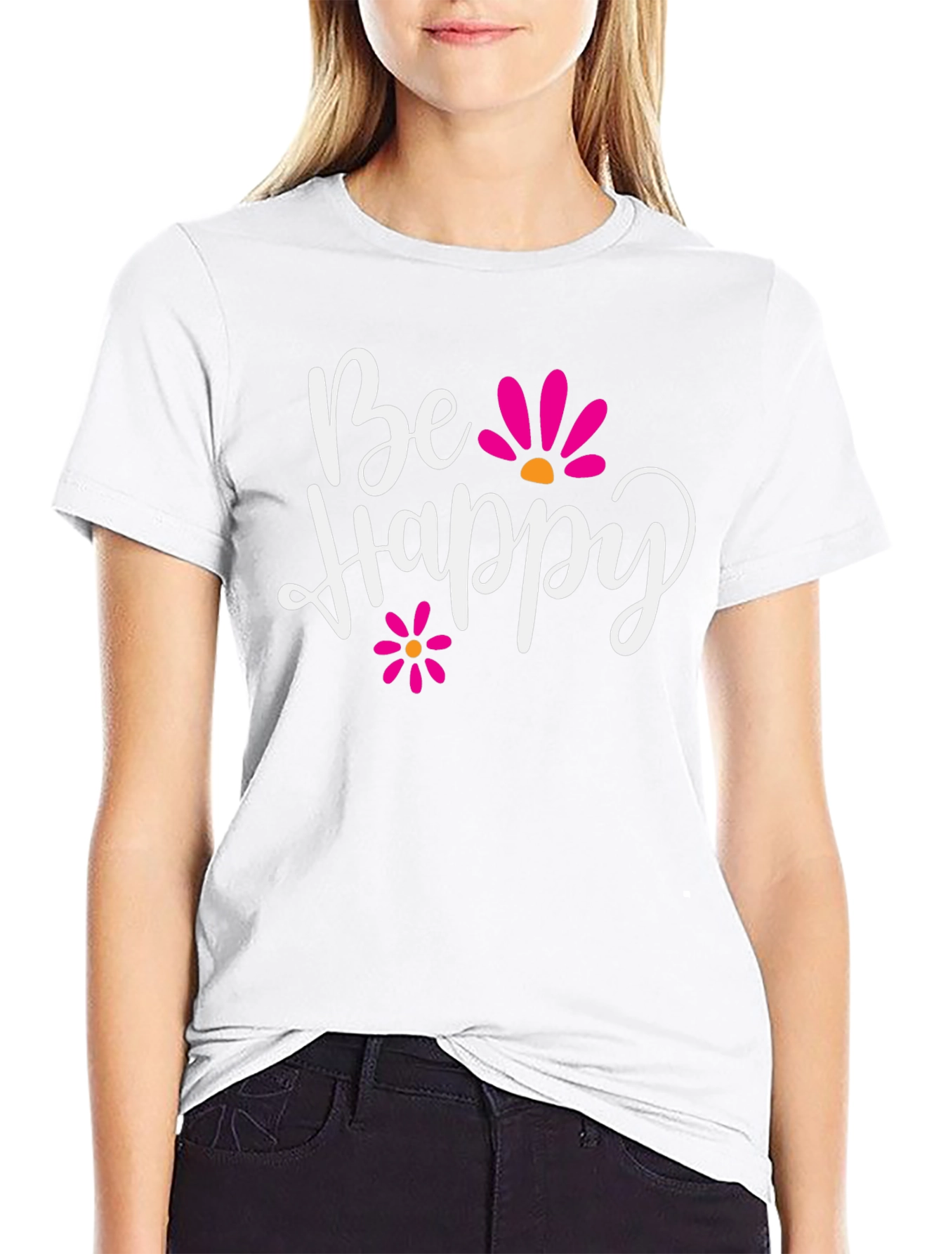 Be Happy Graphic Tee - Positive Vibes