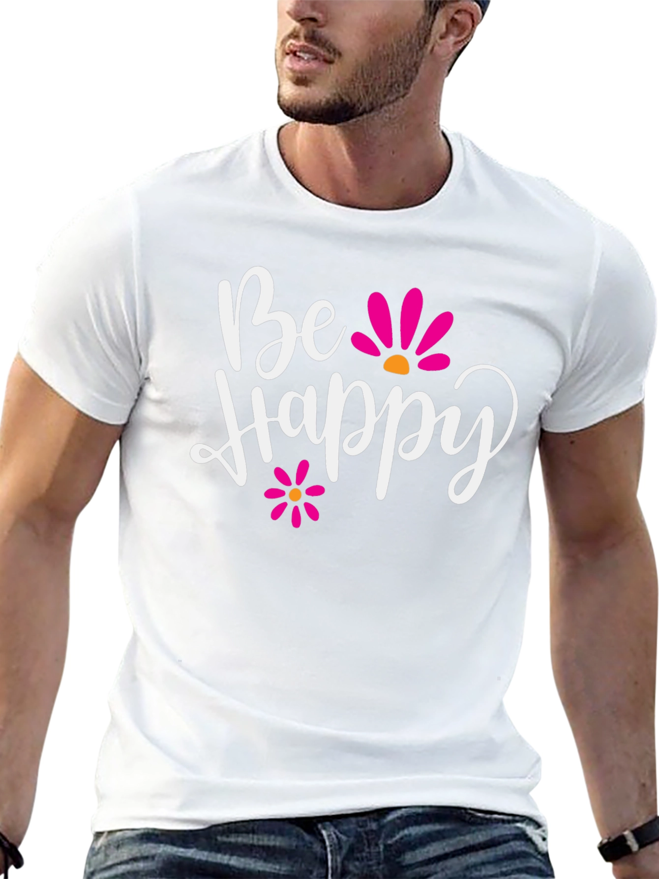 Be Happy Graphic Tee - Positive Vibes