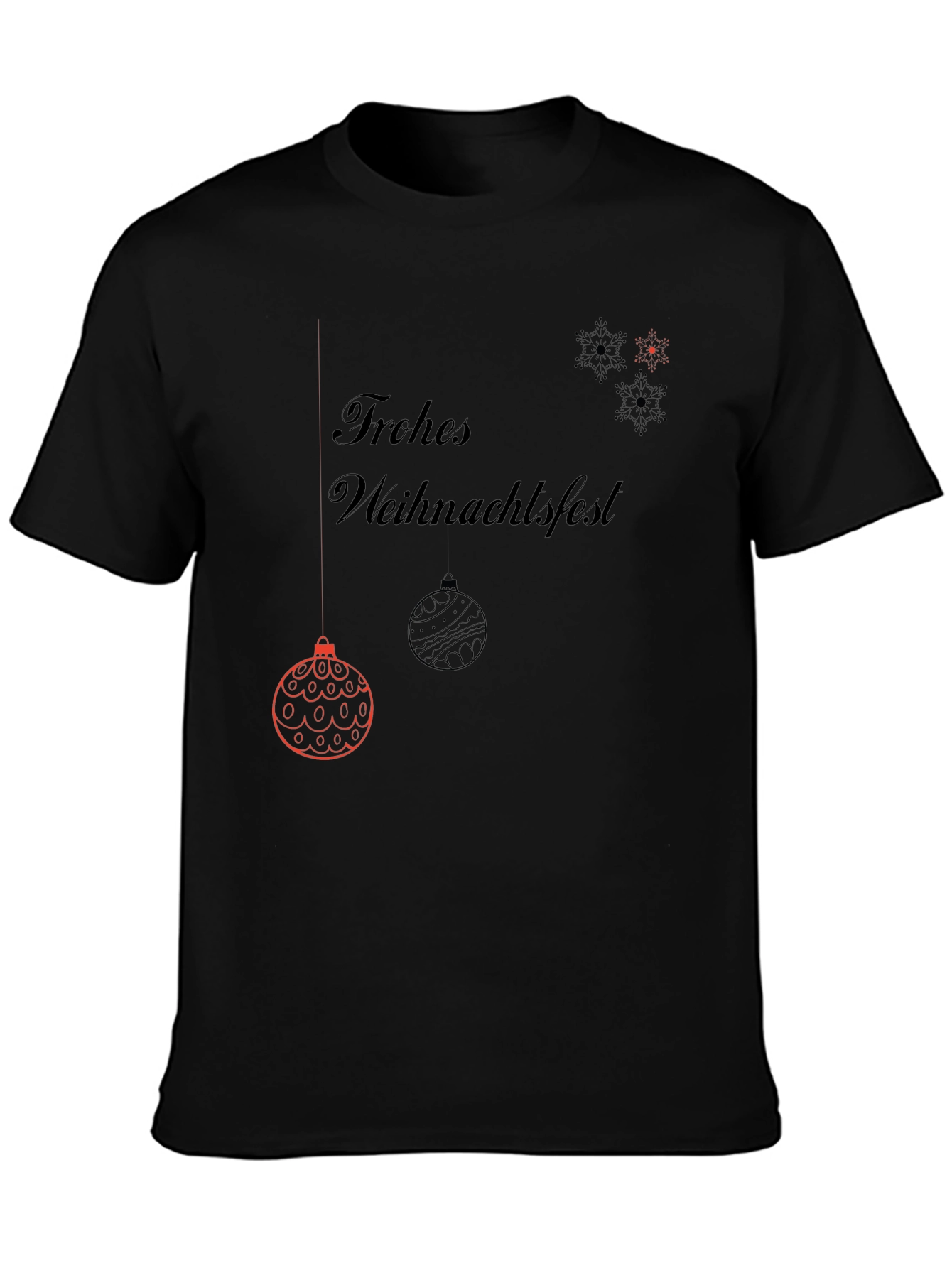 Frohes Weihnachtsfest Black Graphic Tee