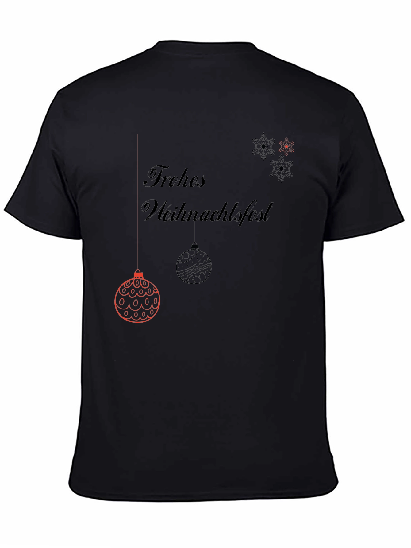 Frohes Weihnachtsfest Black Graphic Tee