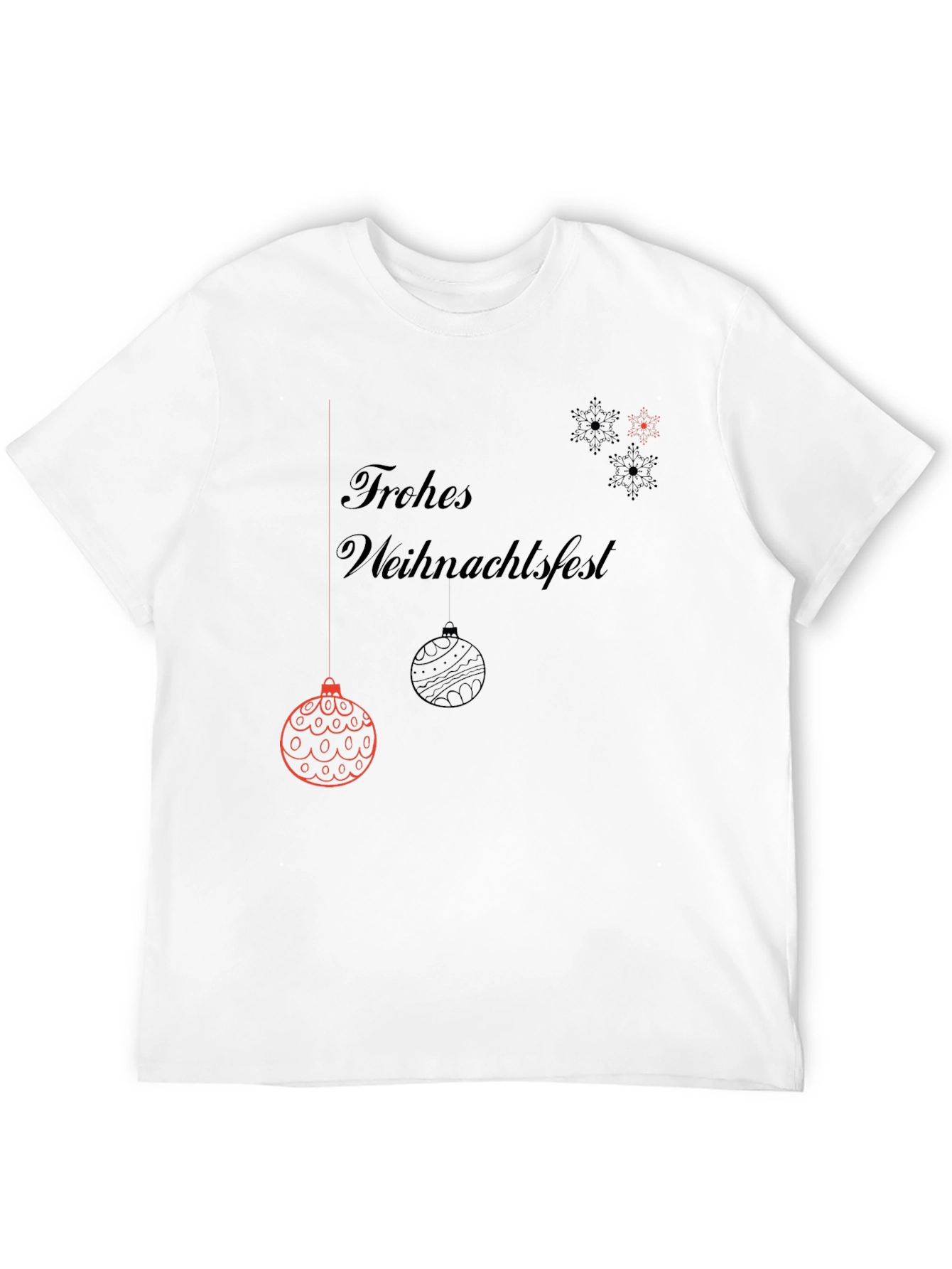 Frohes Weihnachtsfest Black Graphic Tee