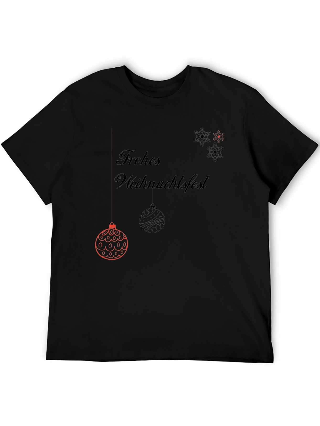 Frohes Weihnachtsfest Black Graphic Tee