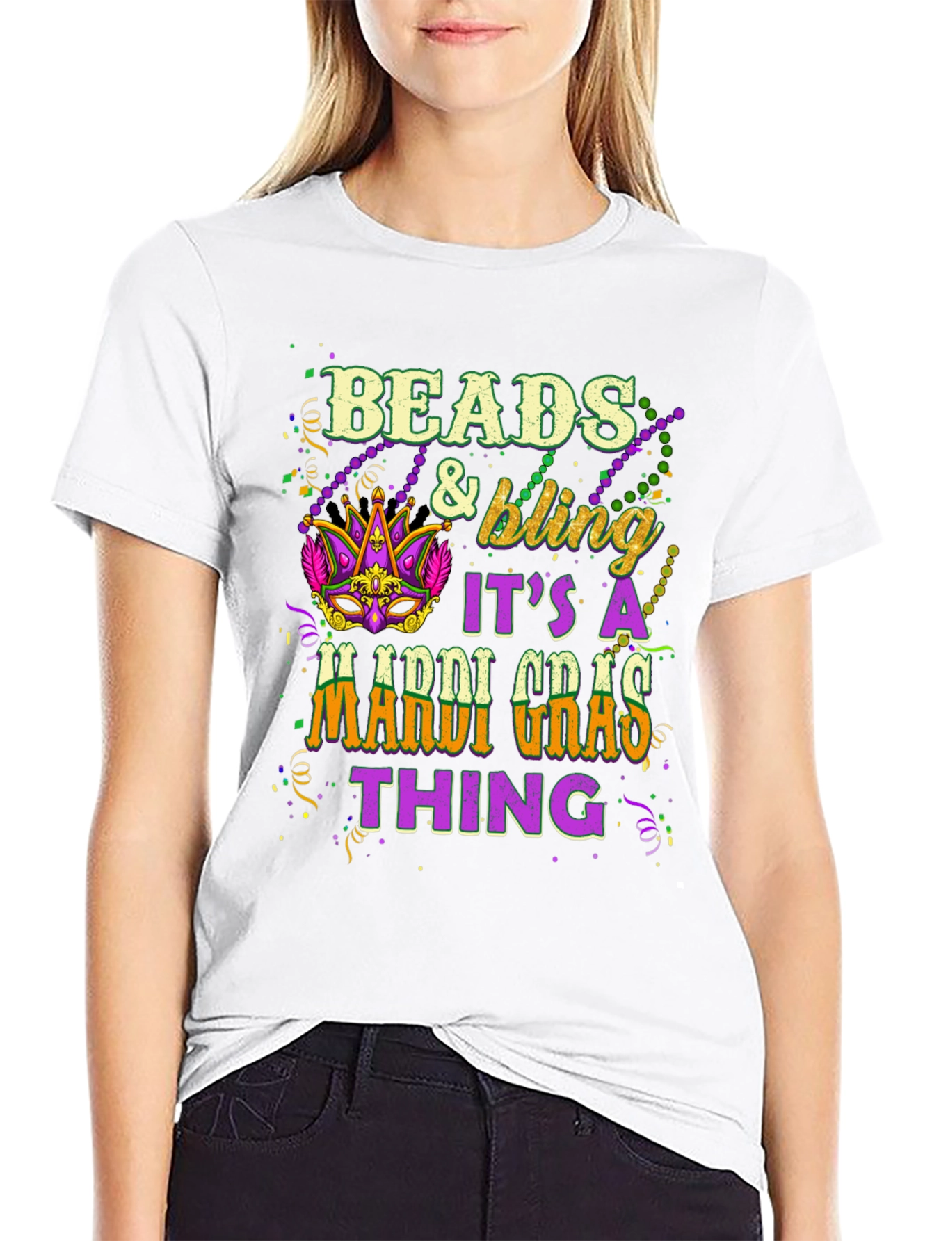 Beads & Bling Mardi Gras T-Shirt