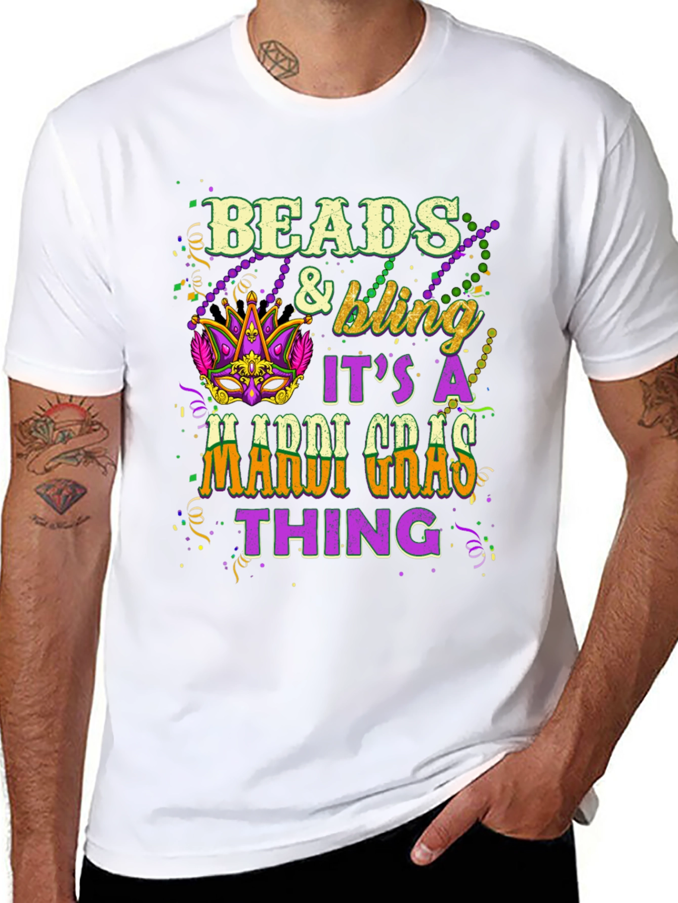 Beads & Bling Mardi Gras T-Shirt