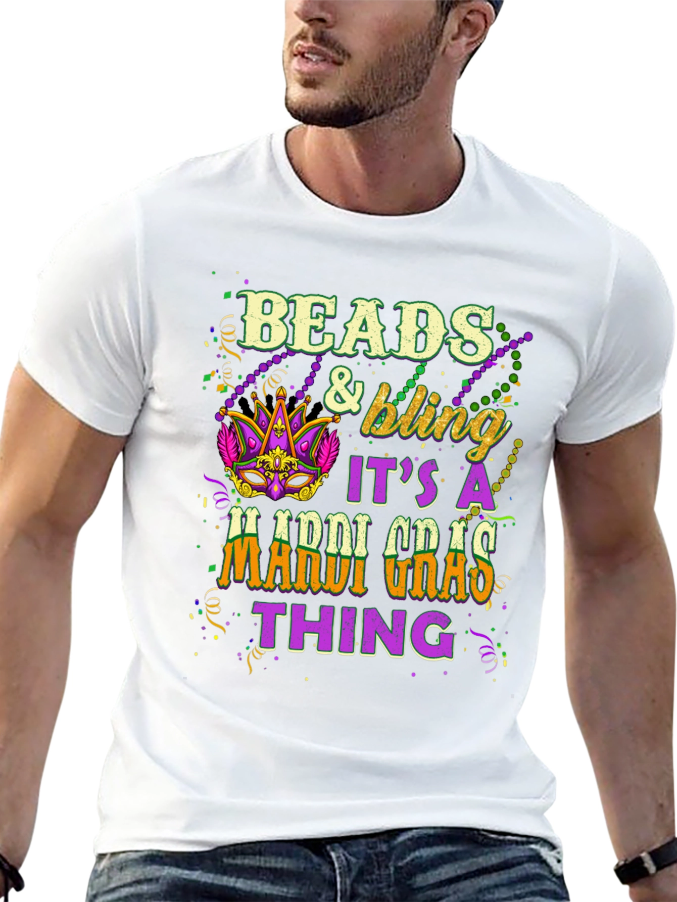 Beads & Bling Mardi Gras T-Shirt