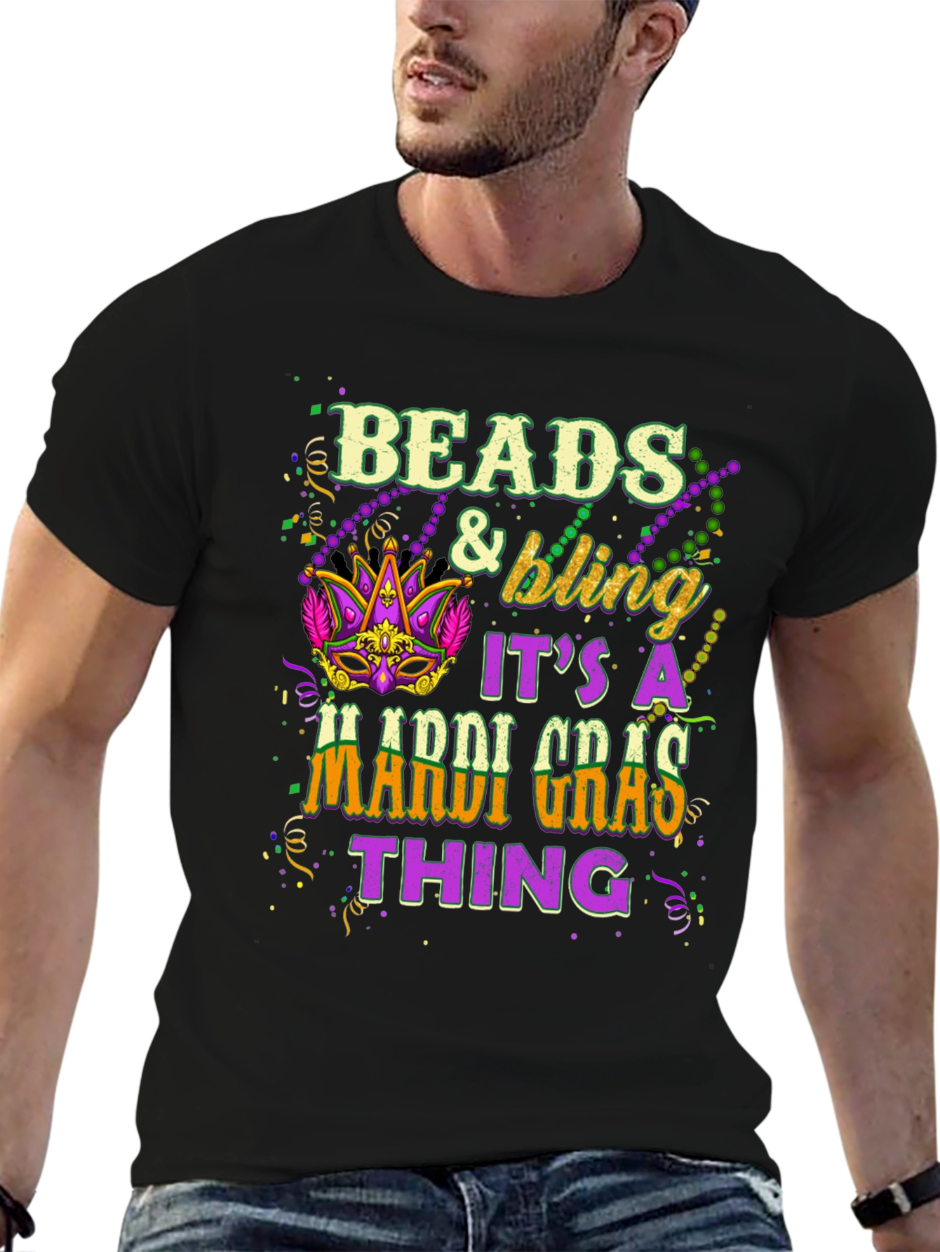 Beads & Bling Mardi Gras T-Shirt