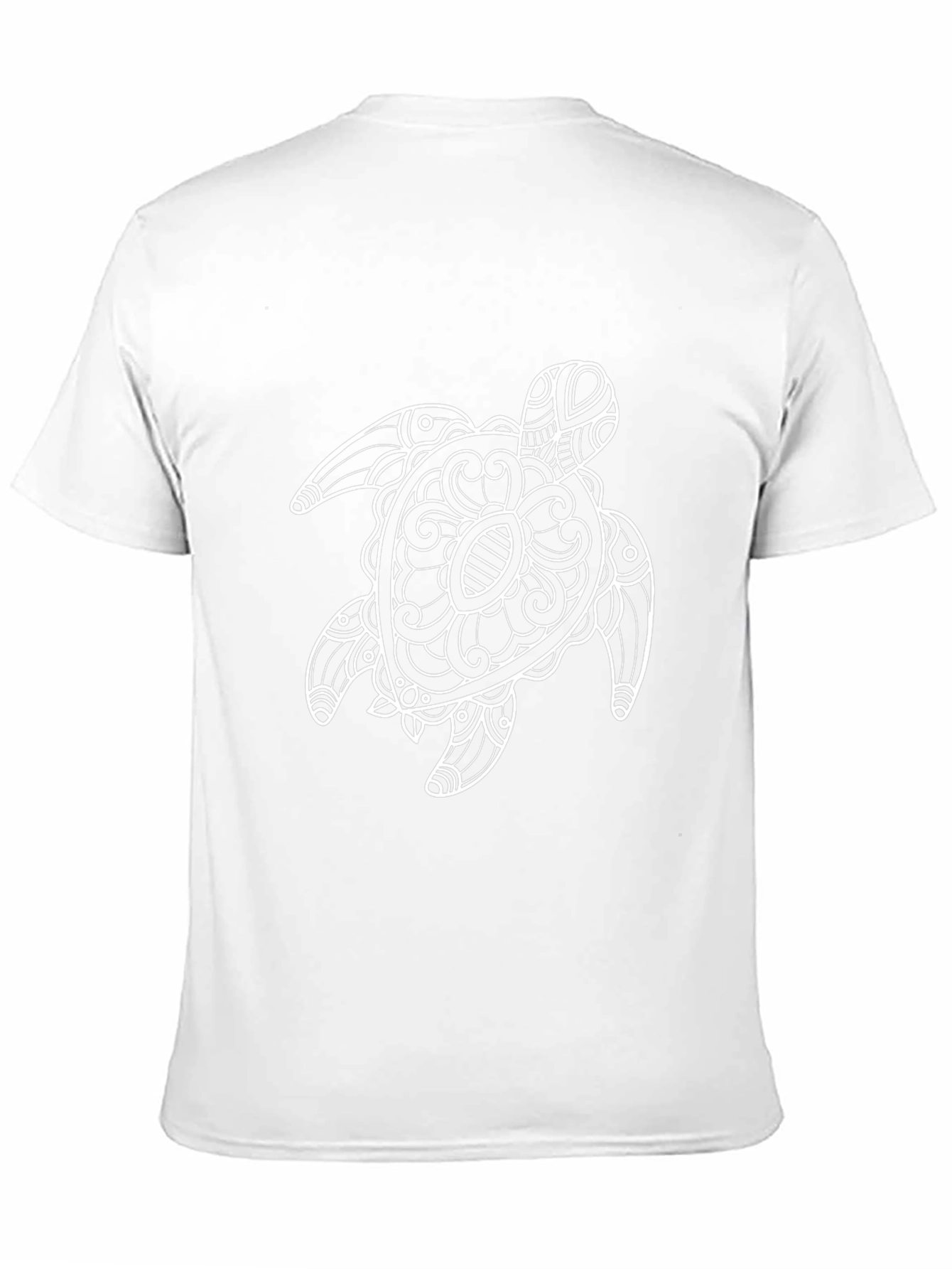 Black Tee with Ornate Turtle Graphic