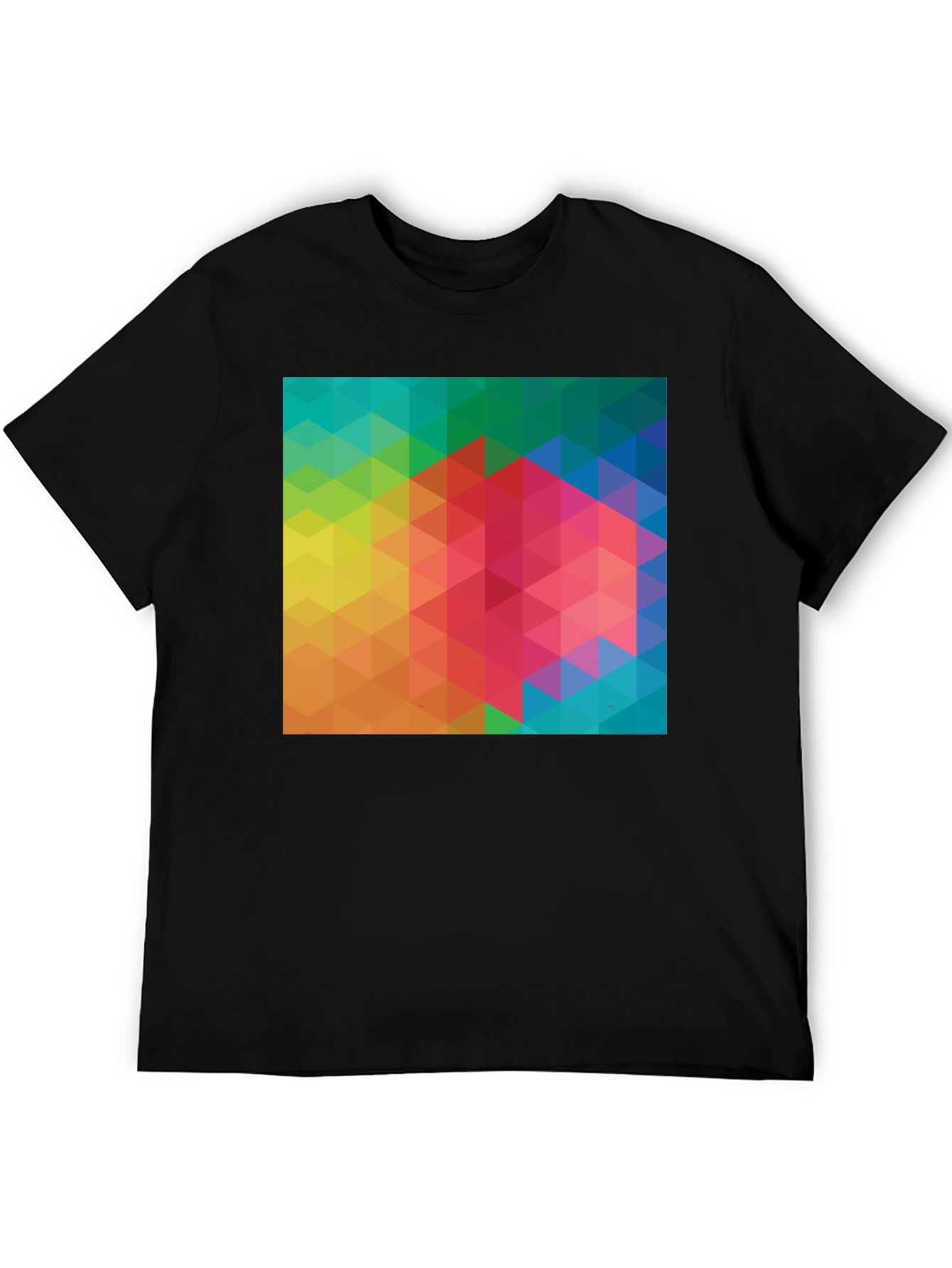 Geometric Triangle Pattern Tee - Modern Art Shirt