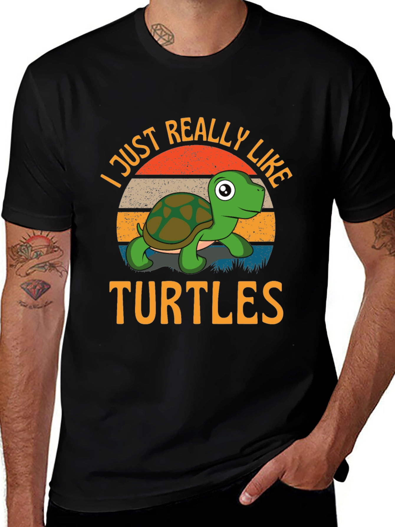 I Just Really Like Turtles Graphic T-Shirt