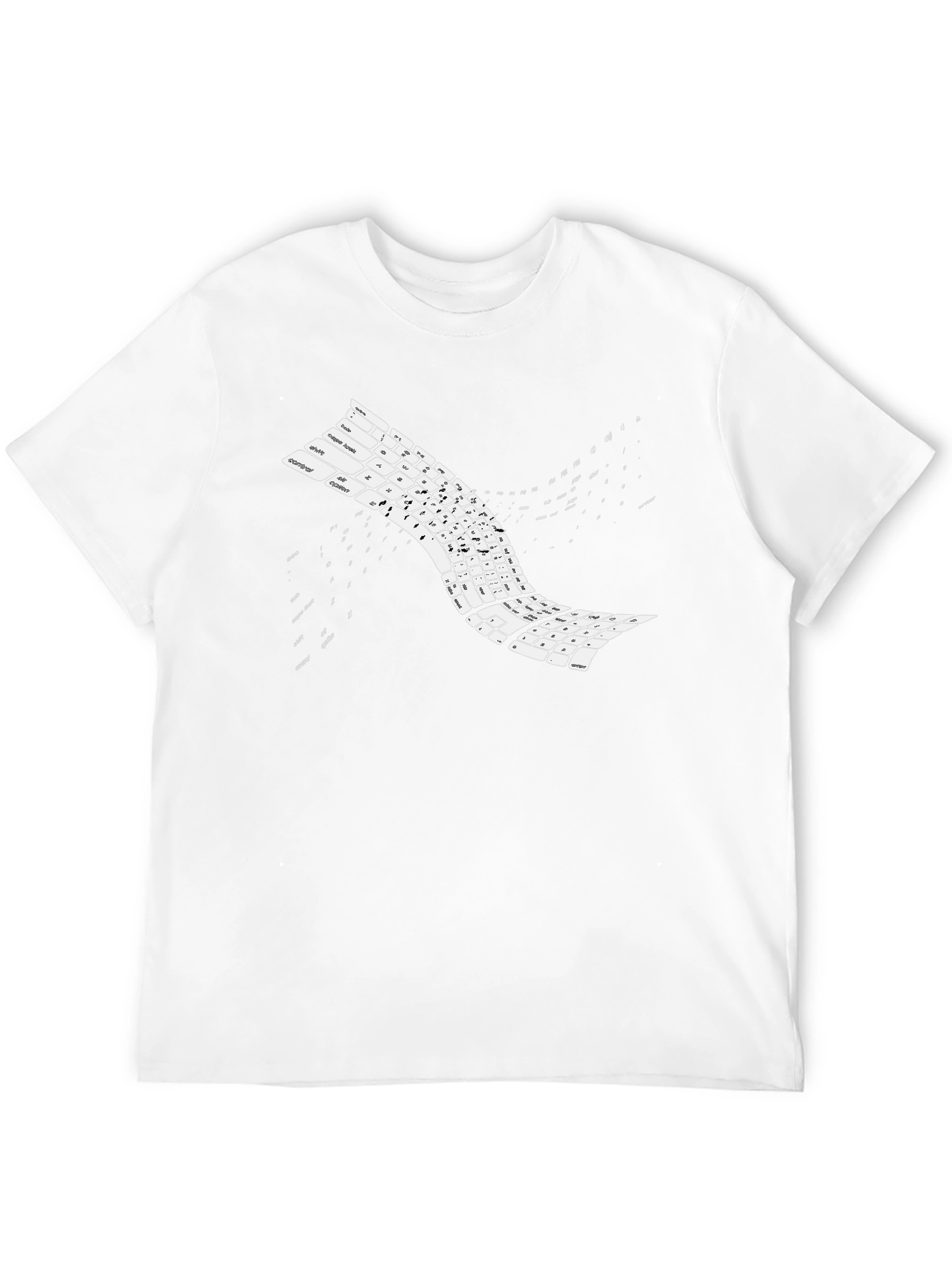 Keyboard Wave Black T-Shirt - Programmer Style