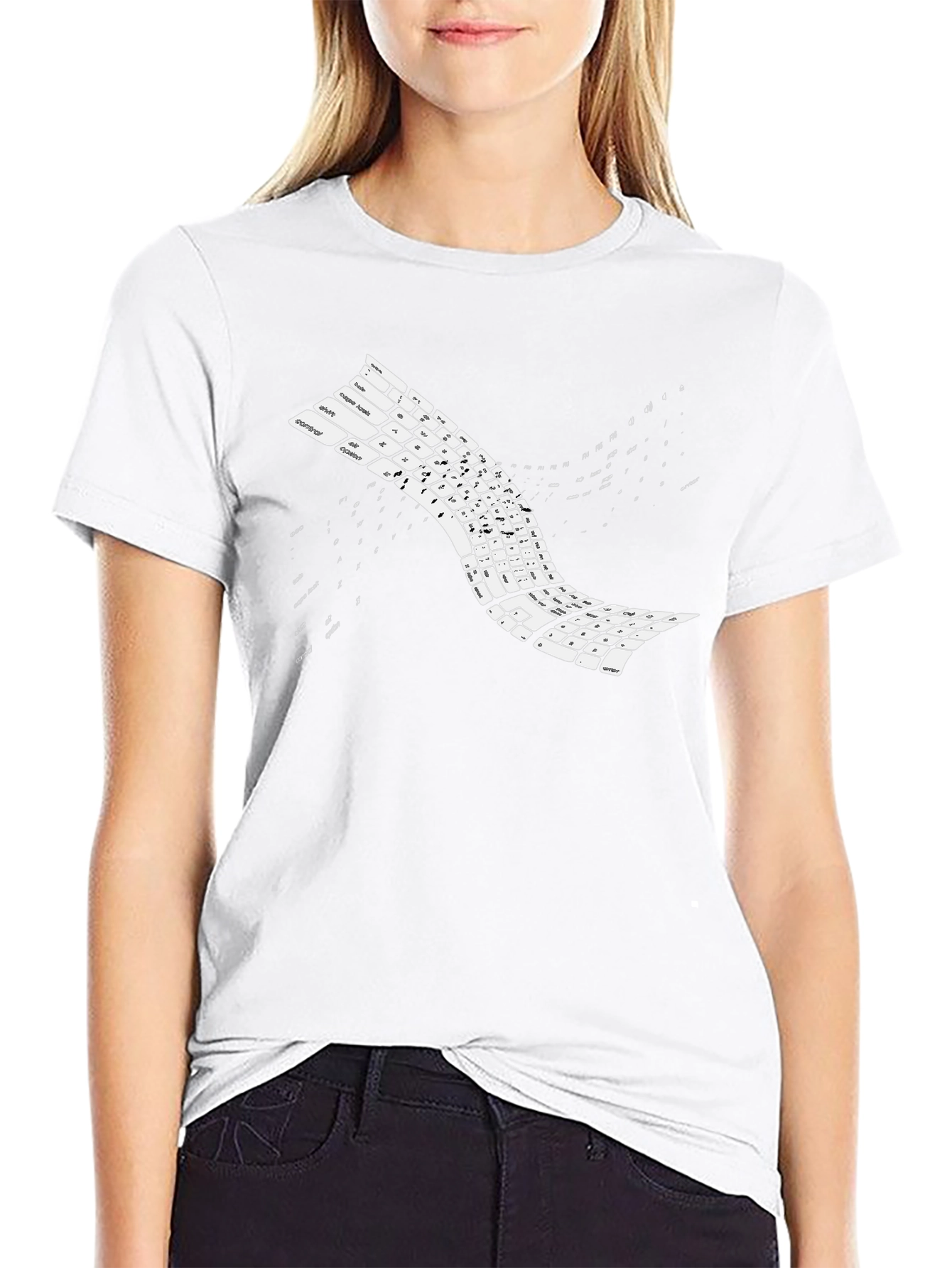 Keyboard Wave Black T-Shirt - Programmer Style
