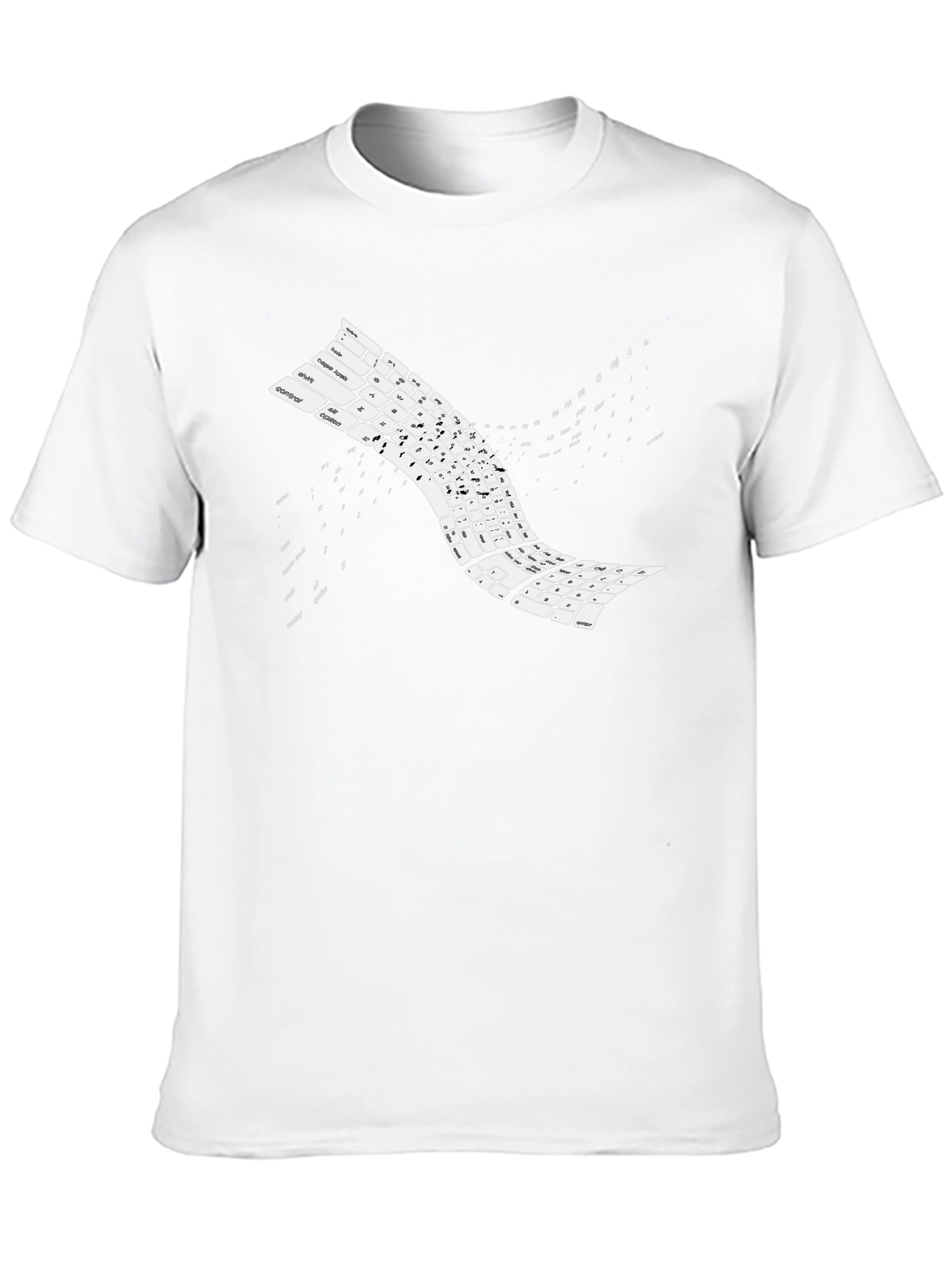 Keyboard Wave Black T-Shirt - Programmer Style