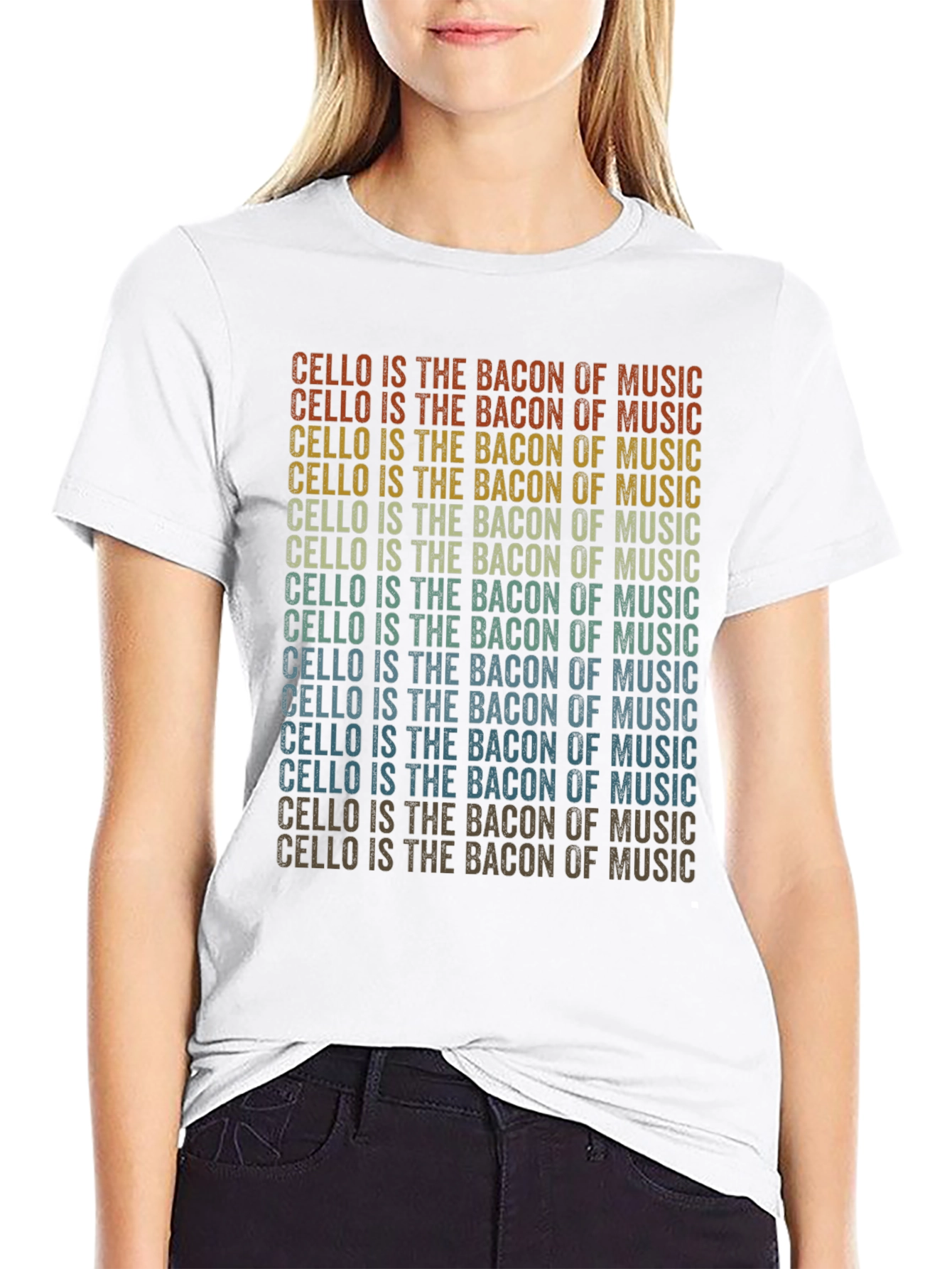 Cello is the Bacon of Music Black Graphic T-Shirt