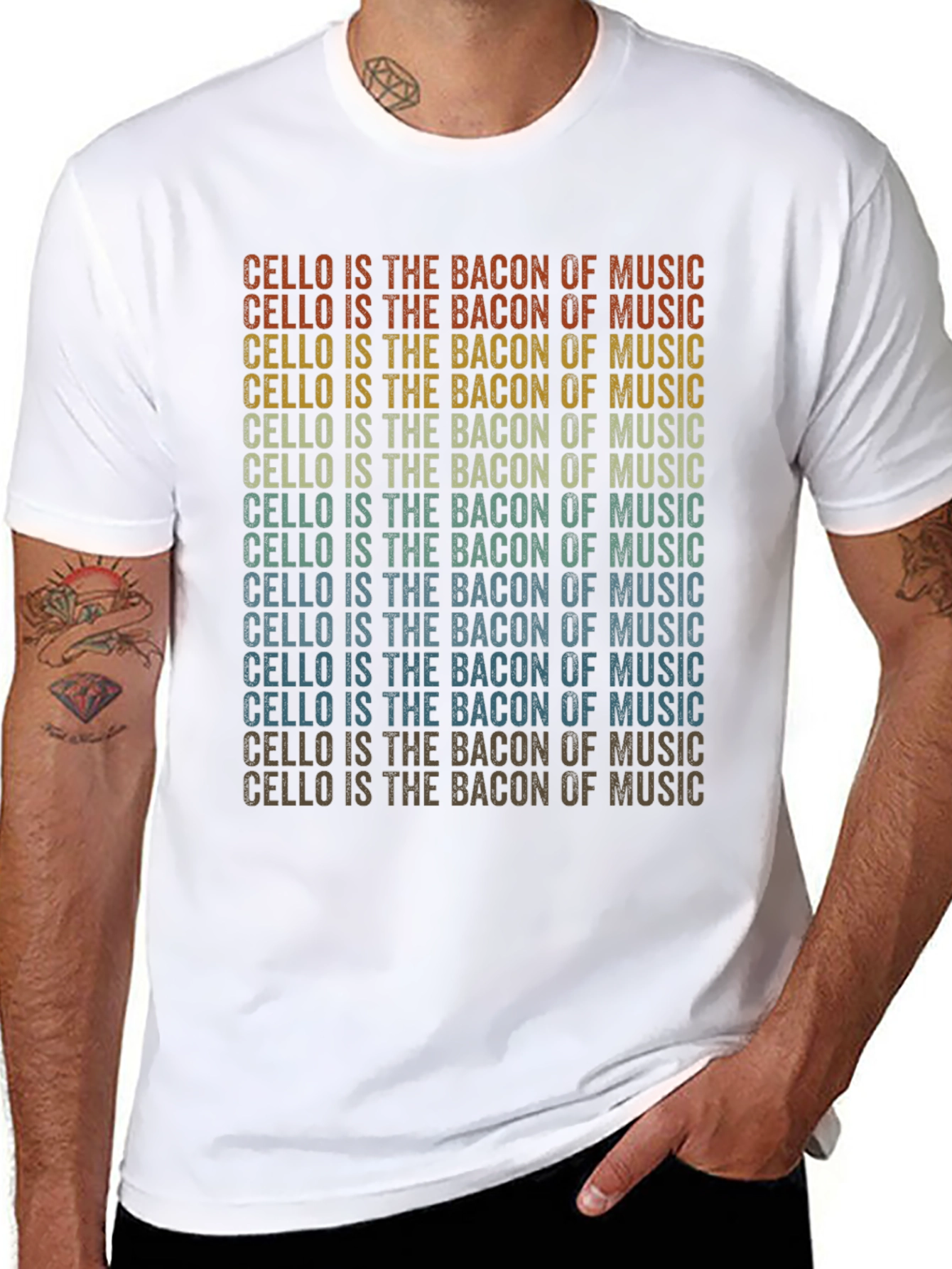 Cello is the Bacon of Music Black Graphic T-Shirt