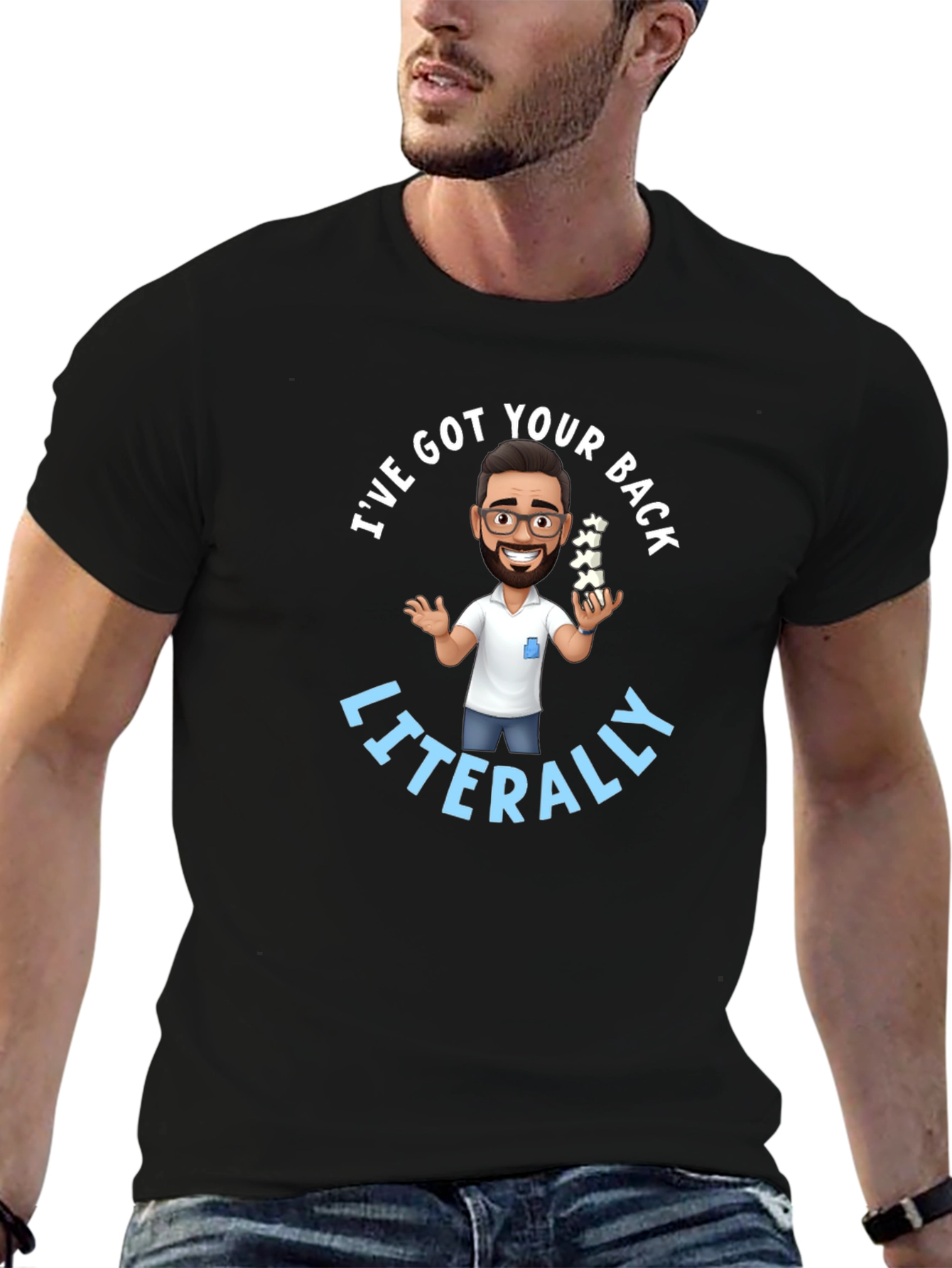Chiropractor Ive Got Your Back Literally Black T-Shirt